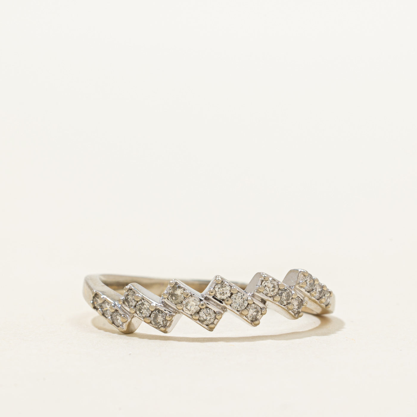 White Gold Diamond Zig-Zag Ring | 0.24ctw | SZ 9