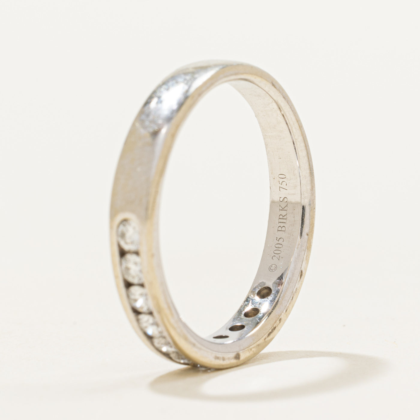 'Birks' 18k Semi Eternity Diamond Band | 0.33ctw | 3mm | SZ 6