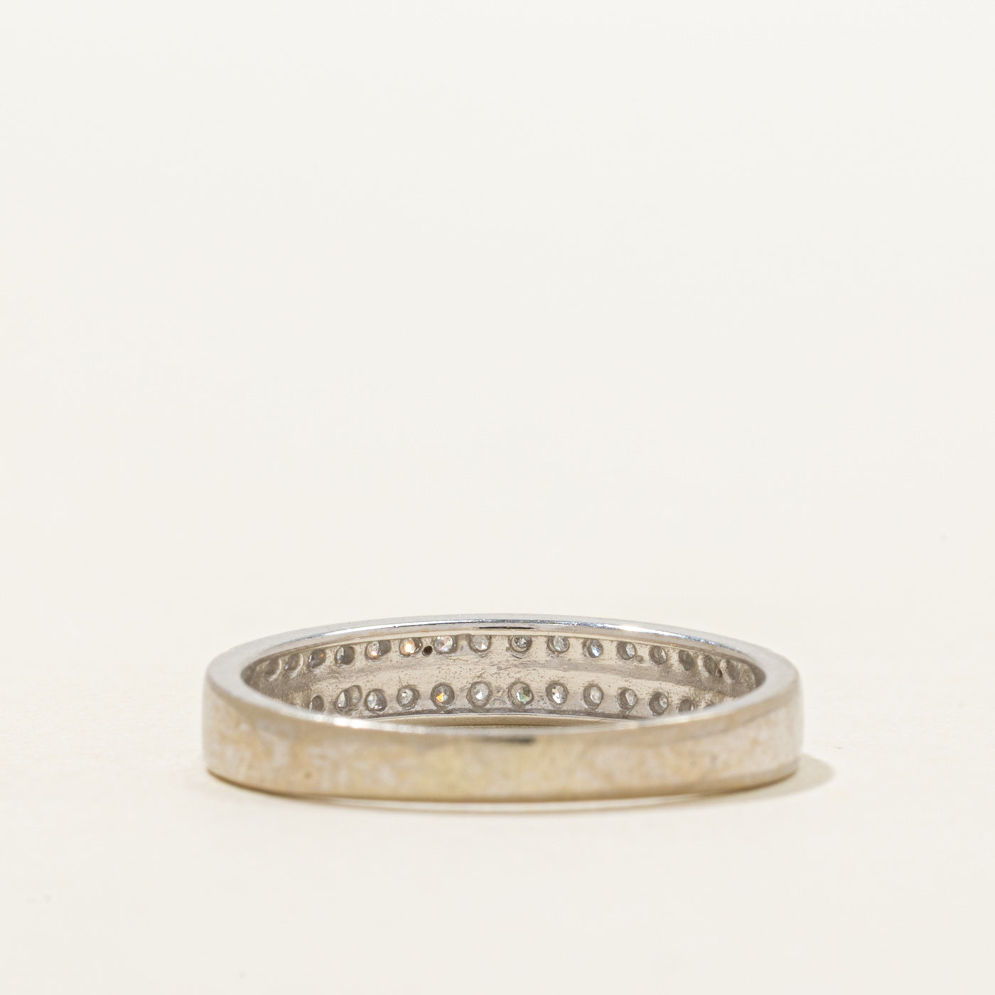 White Gold Pave Set Diamond Ring | 0.22ctw | SZ 7.25