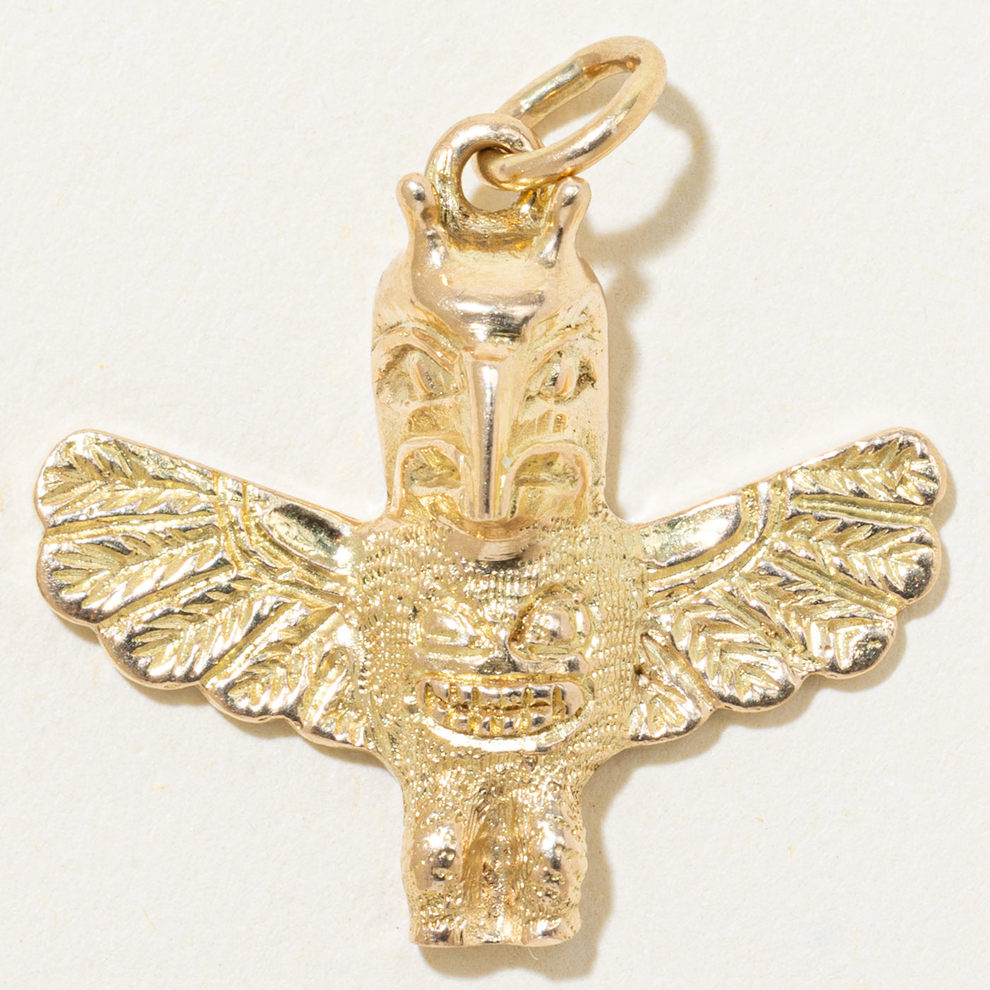 14k Yellow Gold Indigenous Eagle Charm