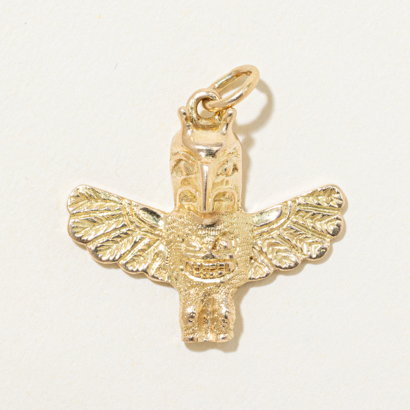 14k Yellow Gold Indigenous Eagle Charm