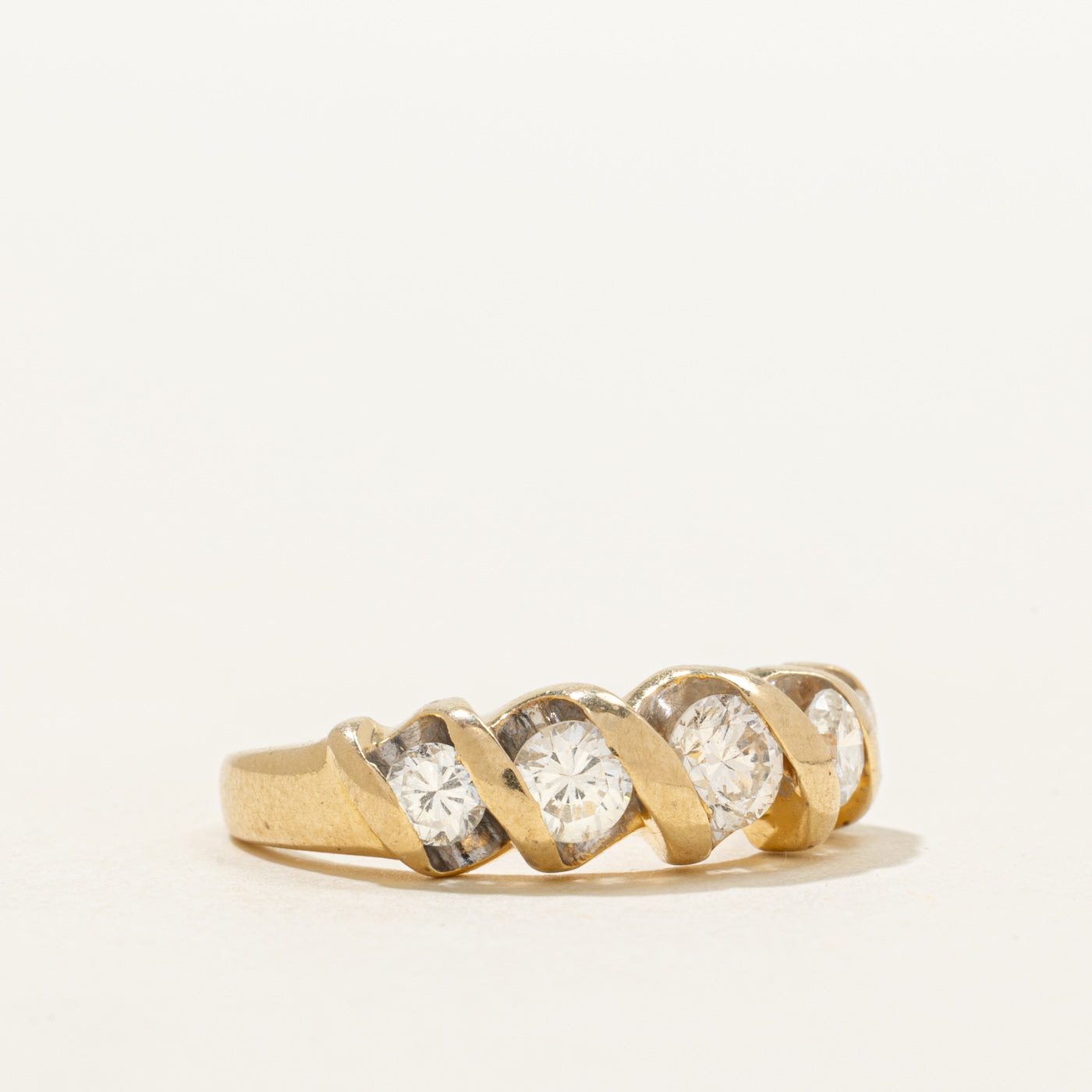 Channel Set Diamond Croissant Ring | 0.92ctw | SZ 5.75
