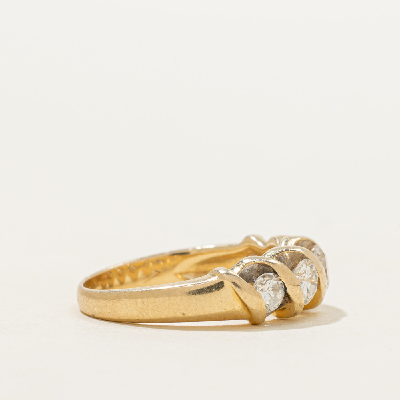 Channel Set Diamond Croissant Ring | 0.92ctw | SZ 5.75