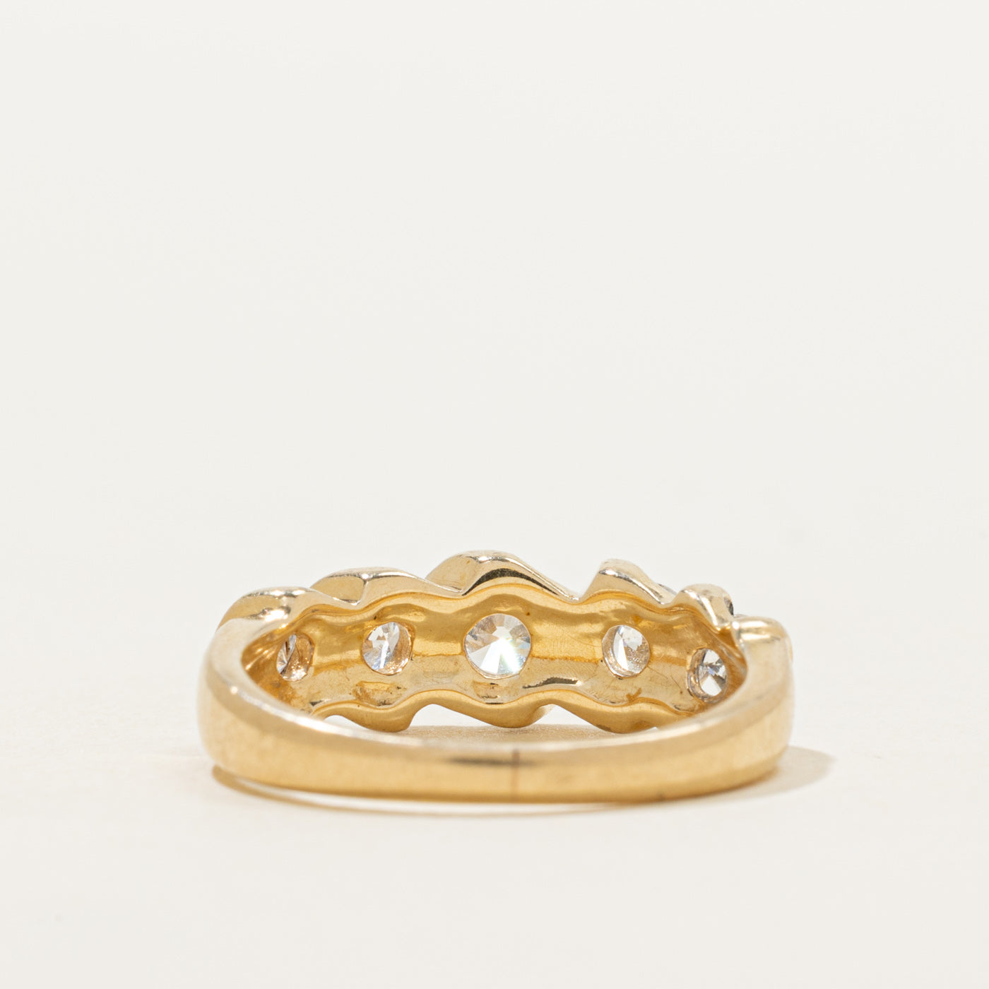 Channel Set Diamond Croissant Ring | 0.92ctw | SZ 5.75