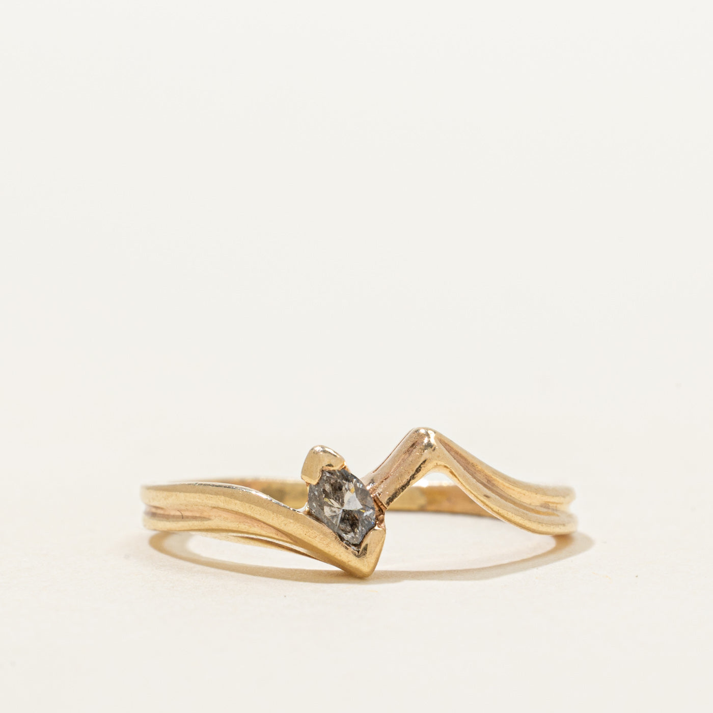 Marquise Cut Diamond Grooved Zig-Zag Ring | 0.12ct | SZ 6.75
