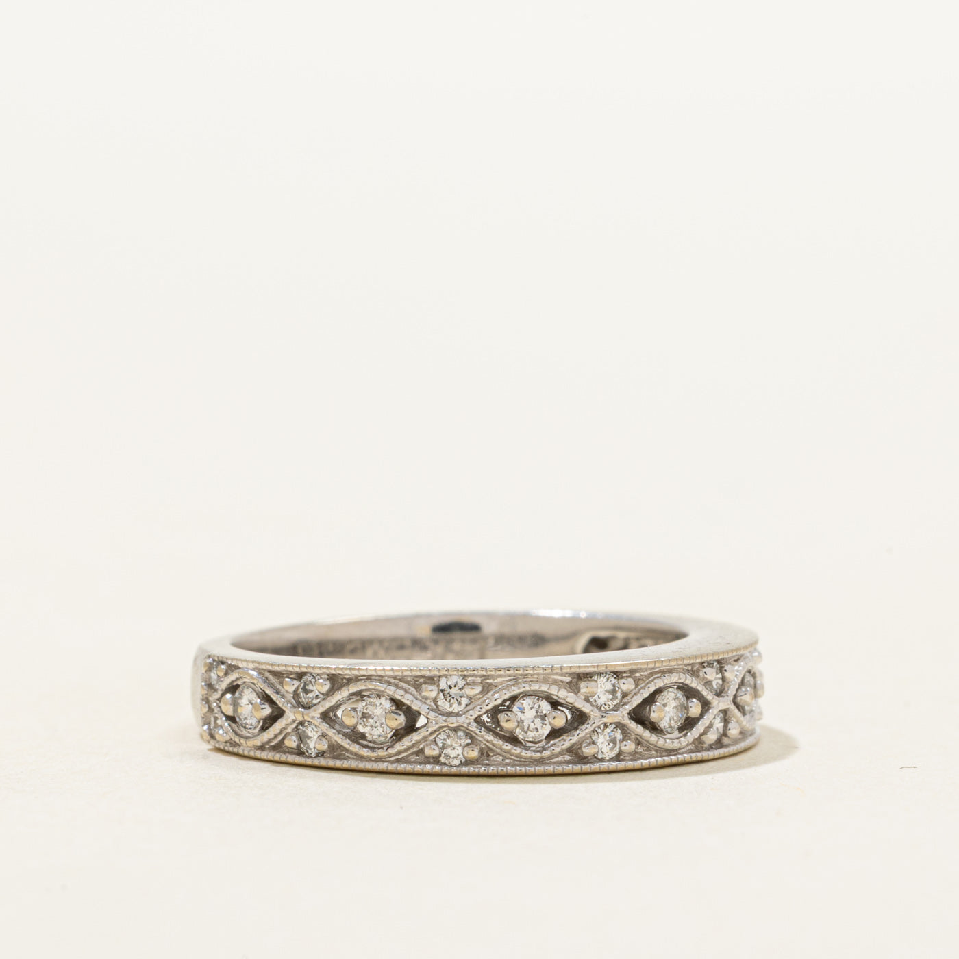 Diamond Ornate Milgrained Ring | 0.25ctw | SZ 6.5