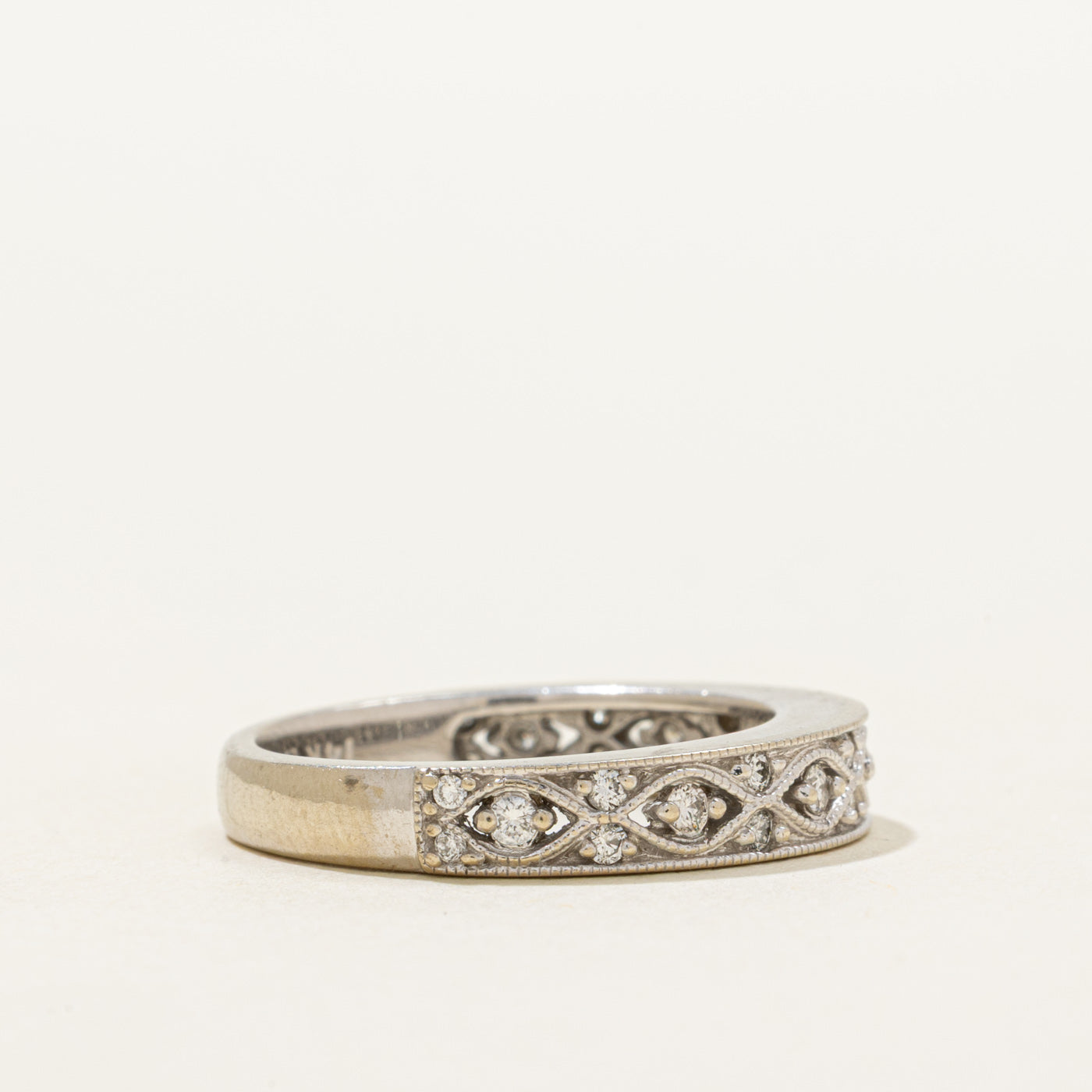 Diamond Ornate Milgrained Ring | 0.25ctw | SZ 6.5
