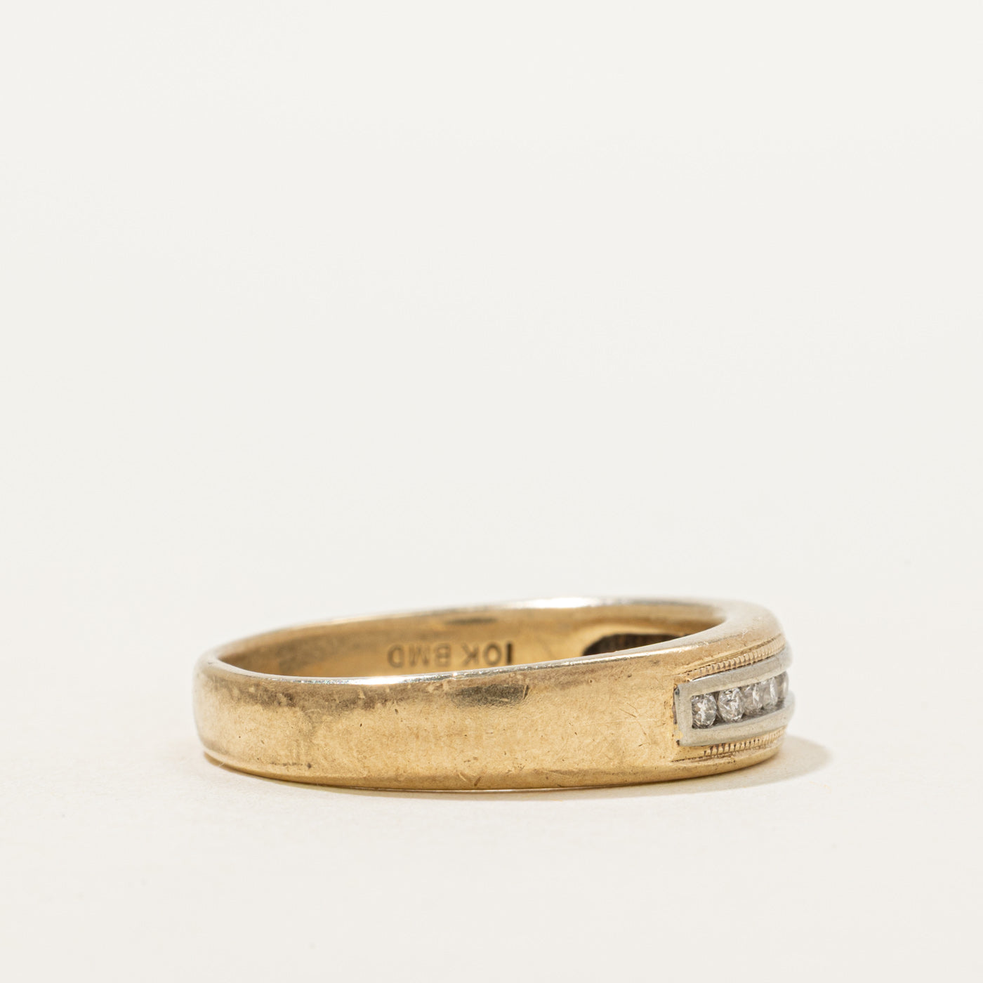 Channel Set Diamond Milgrained Ring | 0.15ctw | SZ 10