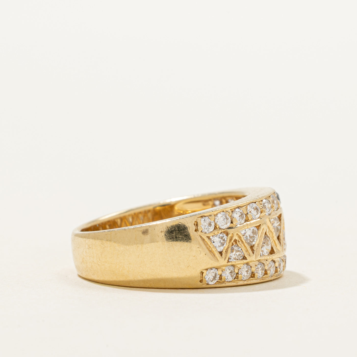 Diamond Triangle Pattern Dome Ring | 1.00ctw | SZ 7
