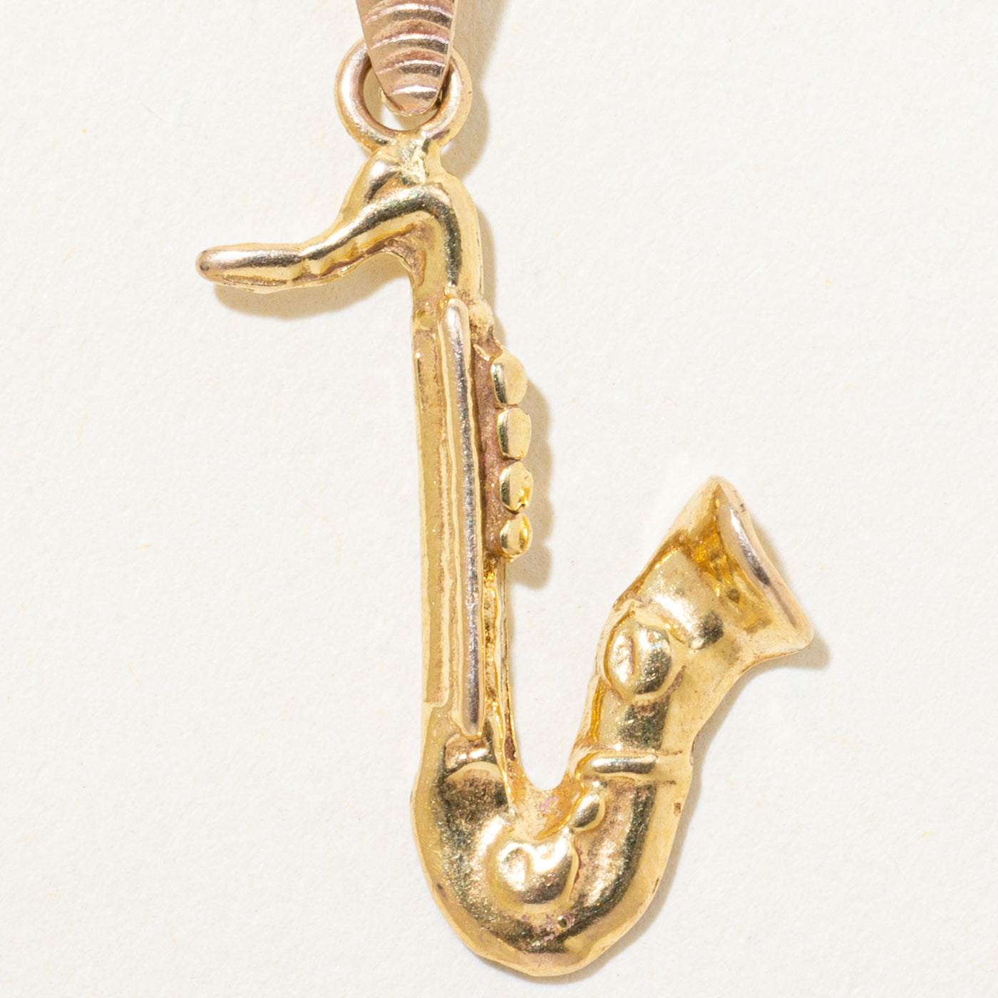 10k Yellow Gold Saxophone Pendant