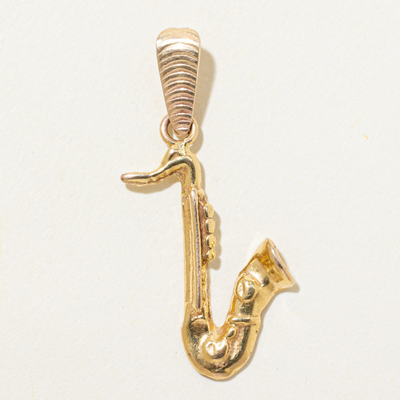 10k Yellow Gold Saxophone Pendant