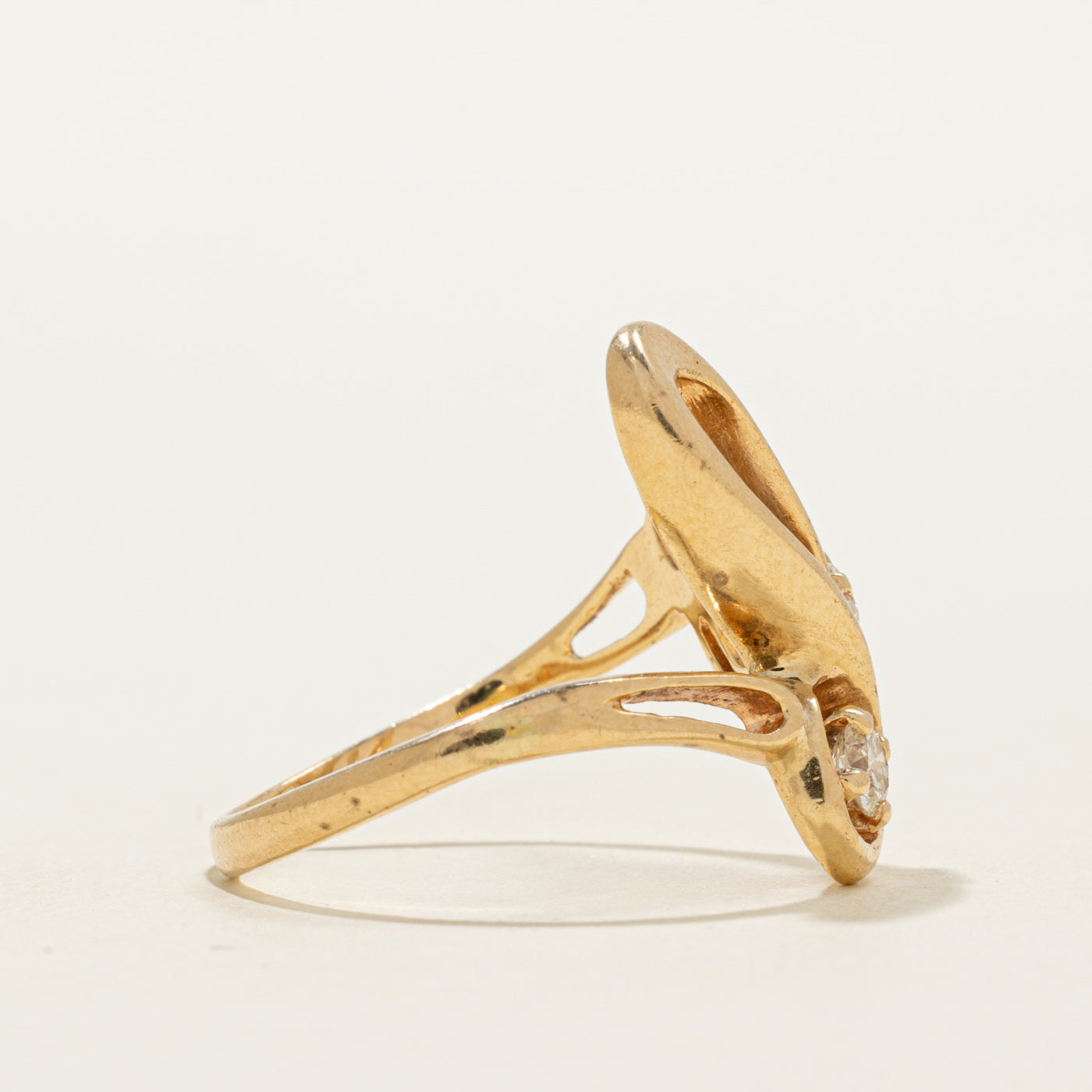 Two Stone Diamond Abstract Ring | 0.27ctw | SZ 8