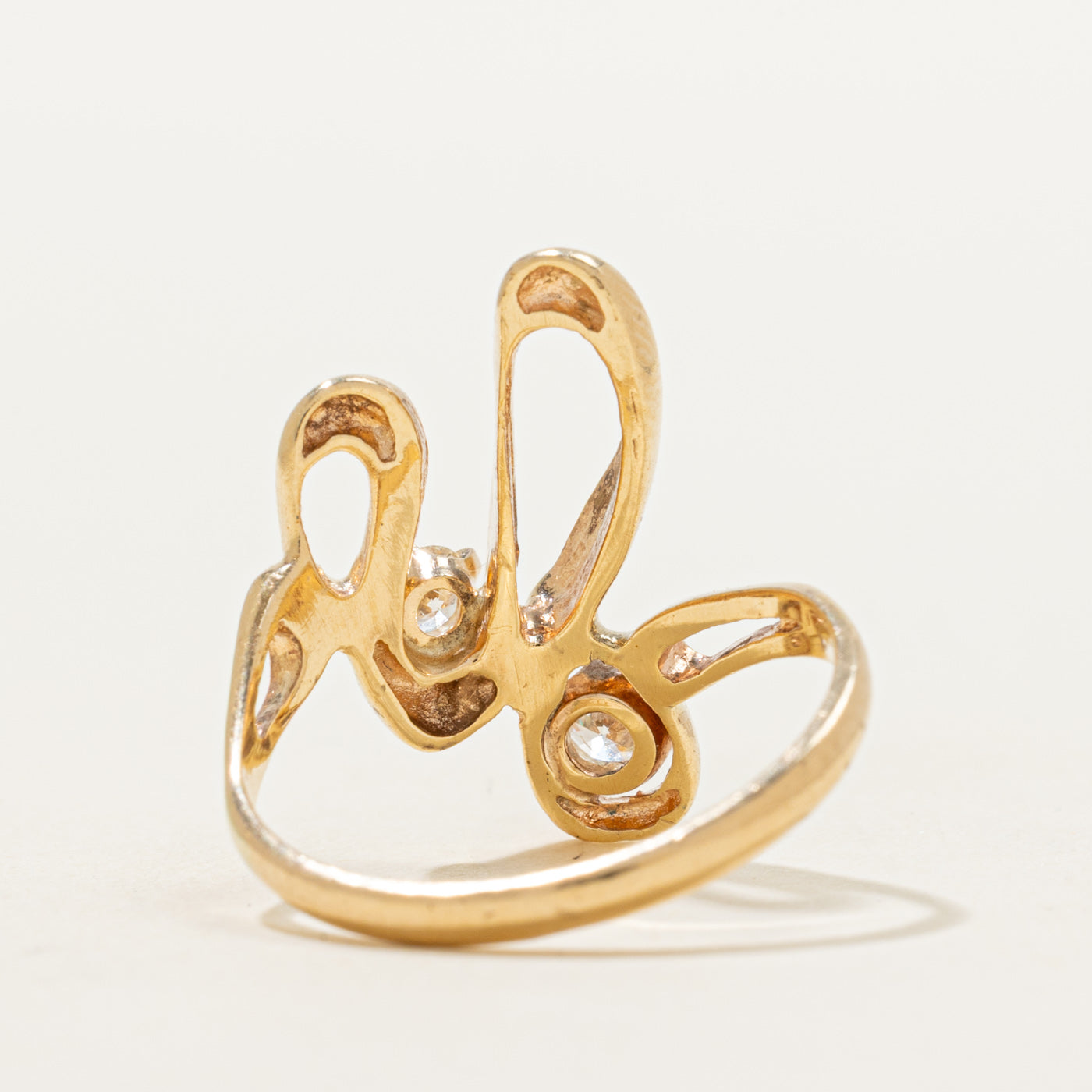 Two Stone Diamond Abstract Ring | 0.27ctw | SZ 8