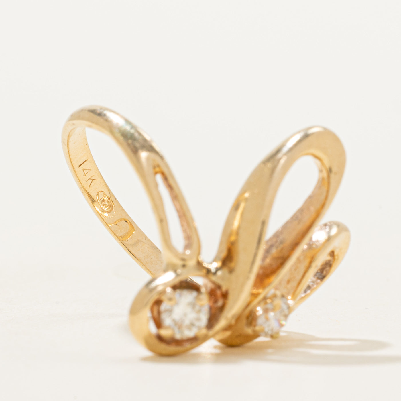 Two Stone Diamond Abstract Ring | 0.27ctw | SZ 8