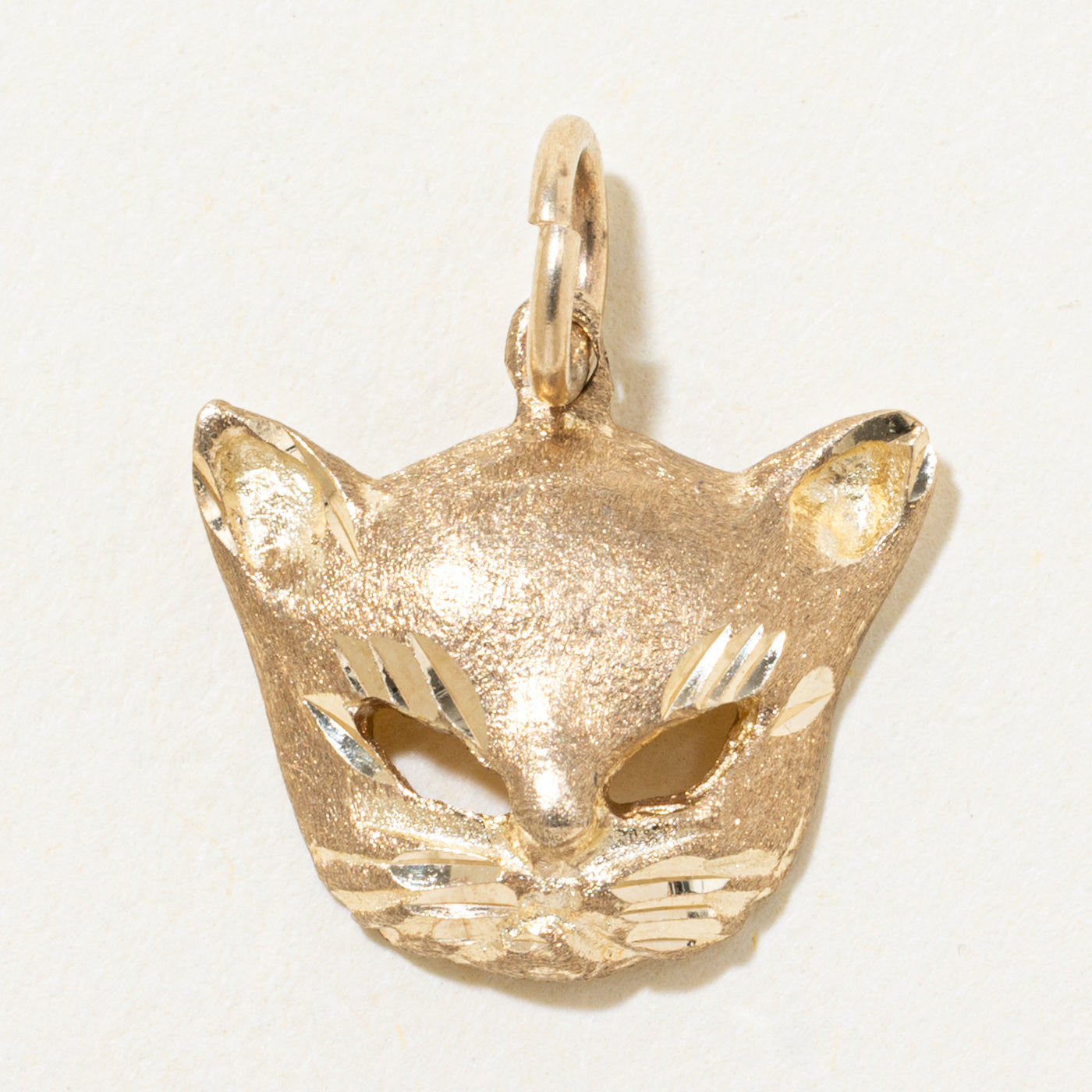 10k Yellow Gold Cat Mask Charm