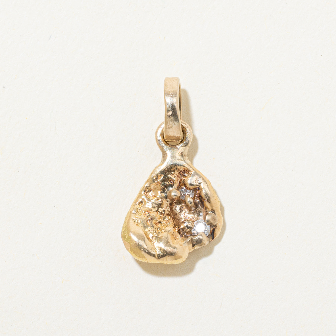 18k Yellow Gold Diamond Nugget Charm