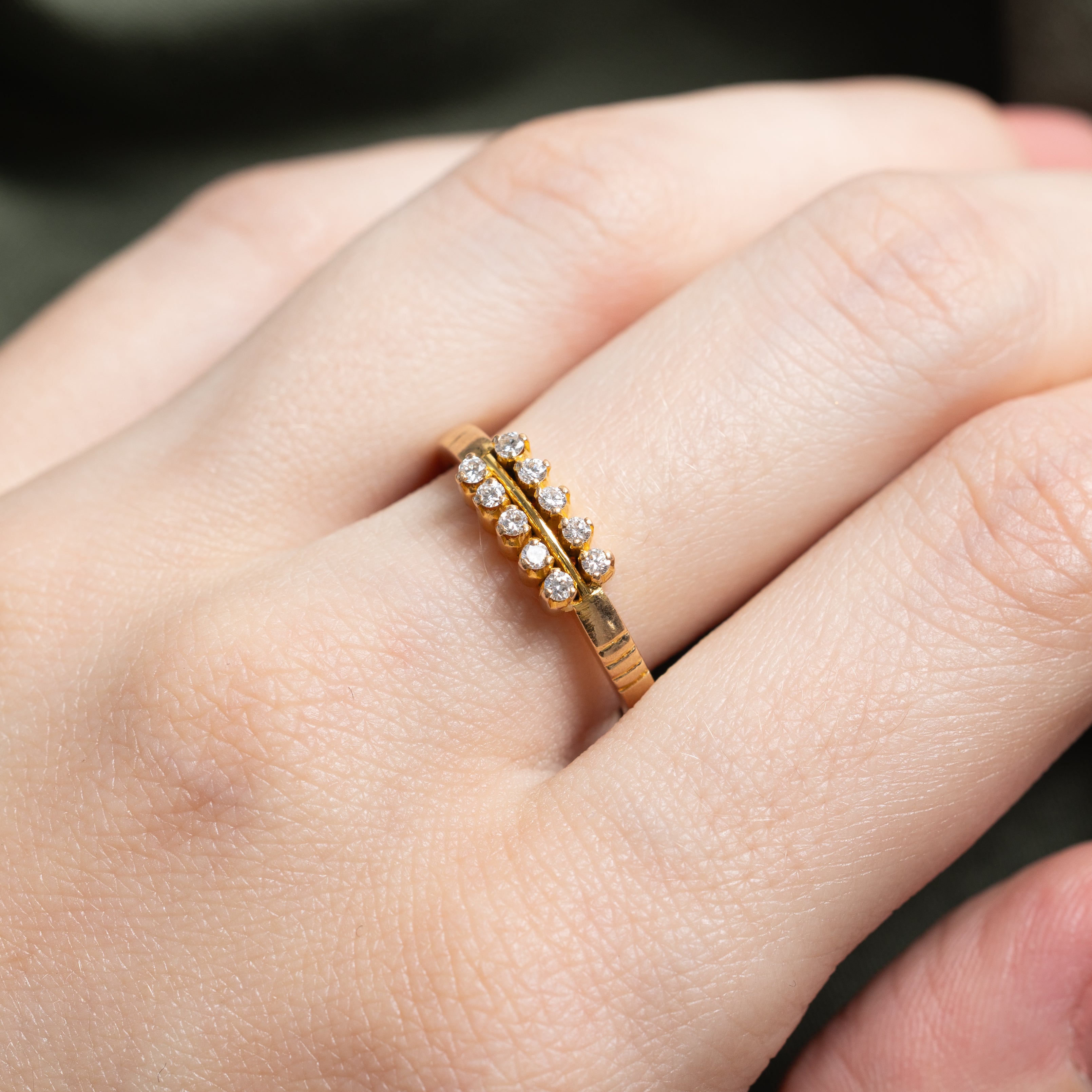 18k Double Row Diamond Ring | 0.19ctw | SZ 7.75
