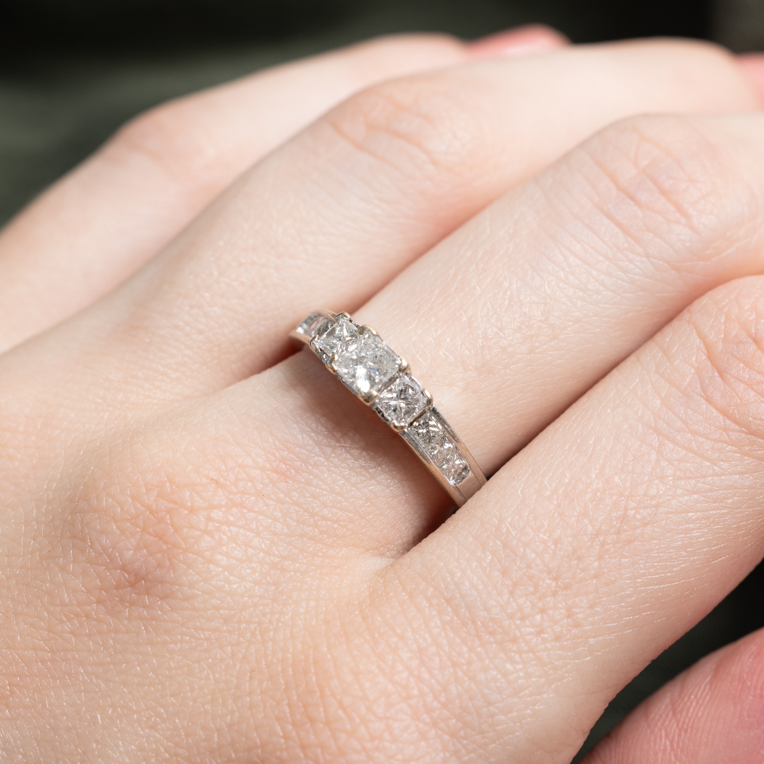 Three Stone Princess Cut Diamond Ring | 1.05ctw | SZ 7.25
