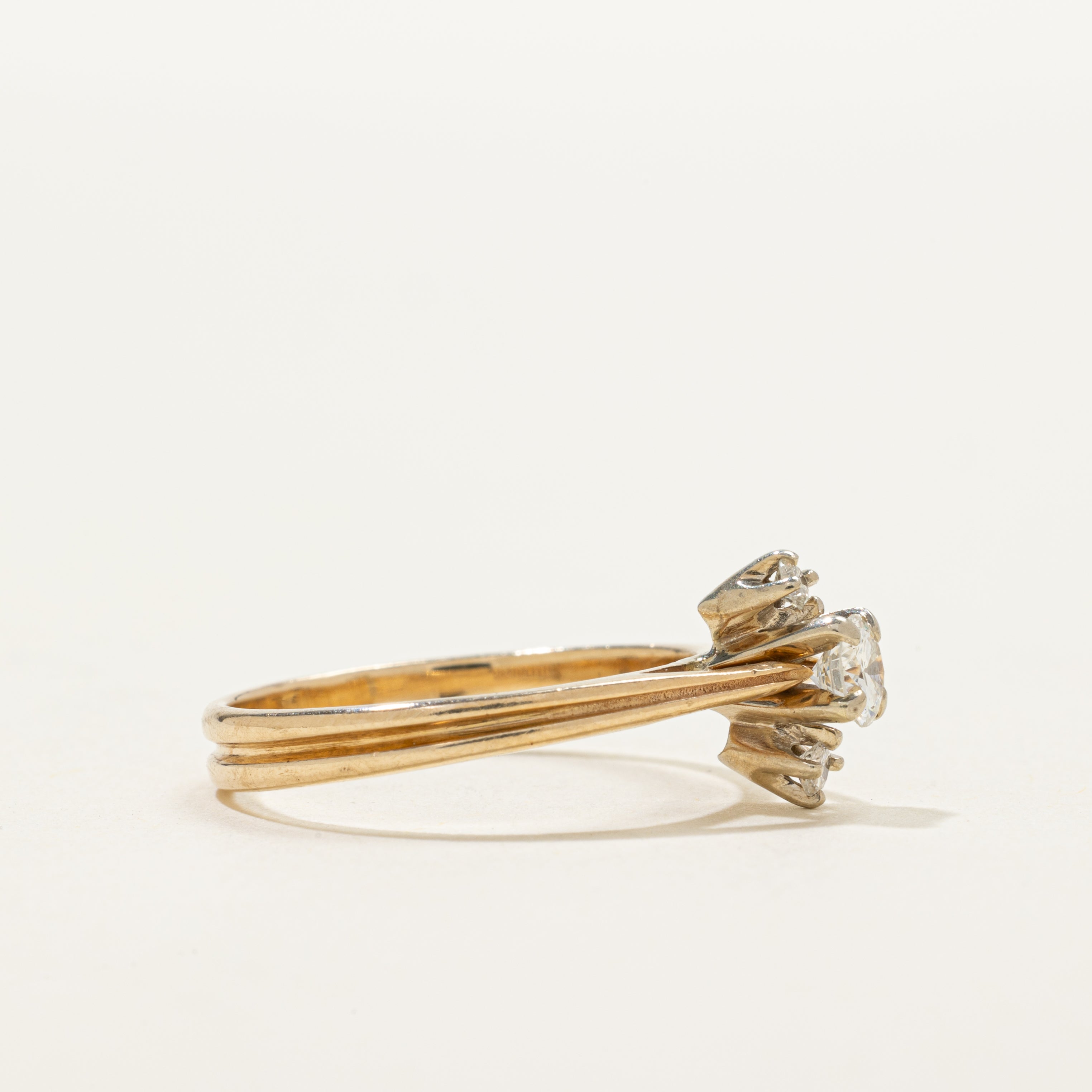 Three Stone Diamond Column Ring | 0.30ctw | SZ 7