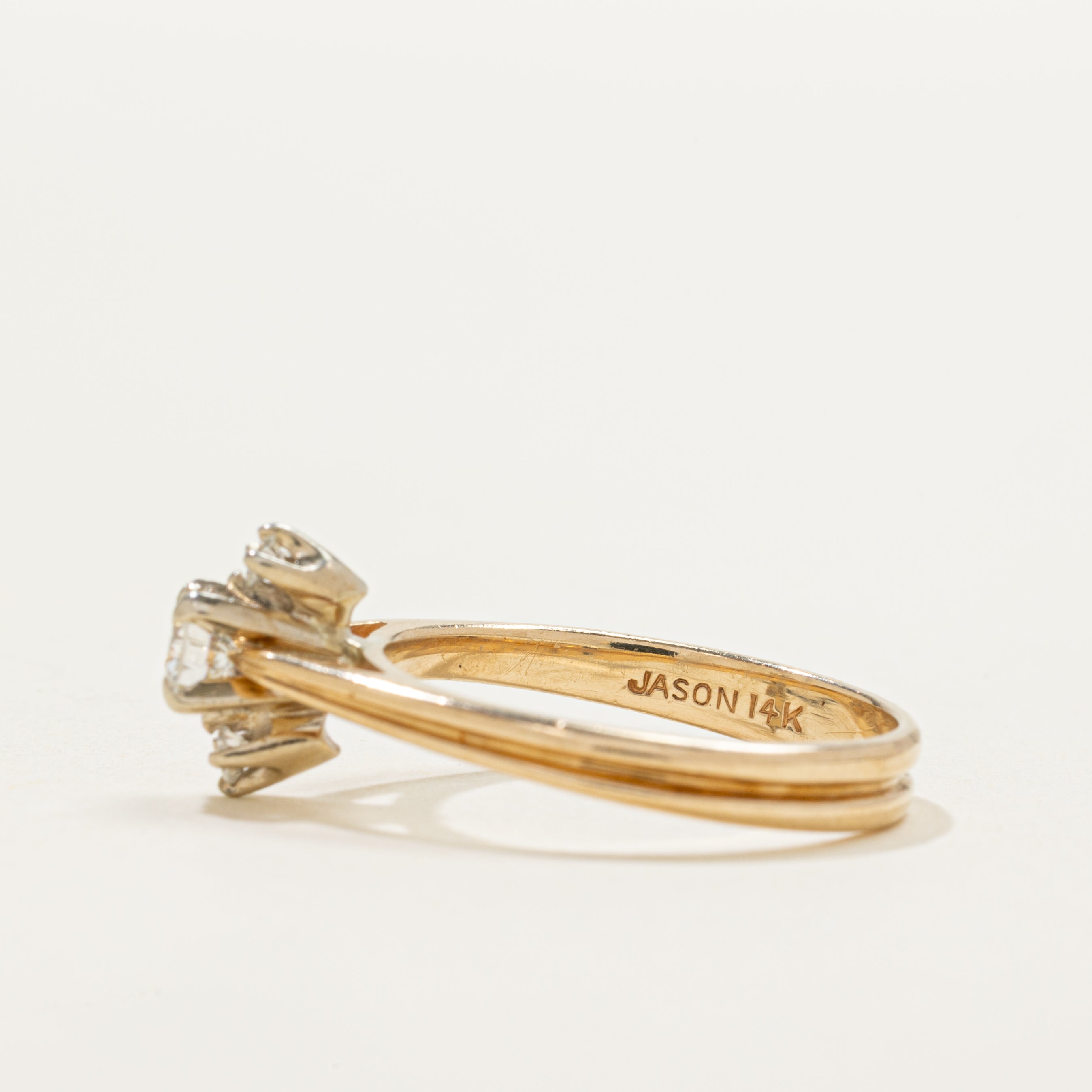 Three Stone Diamond Column Ring | 0.30ctw | SZ 7