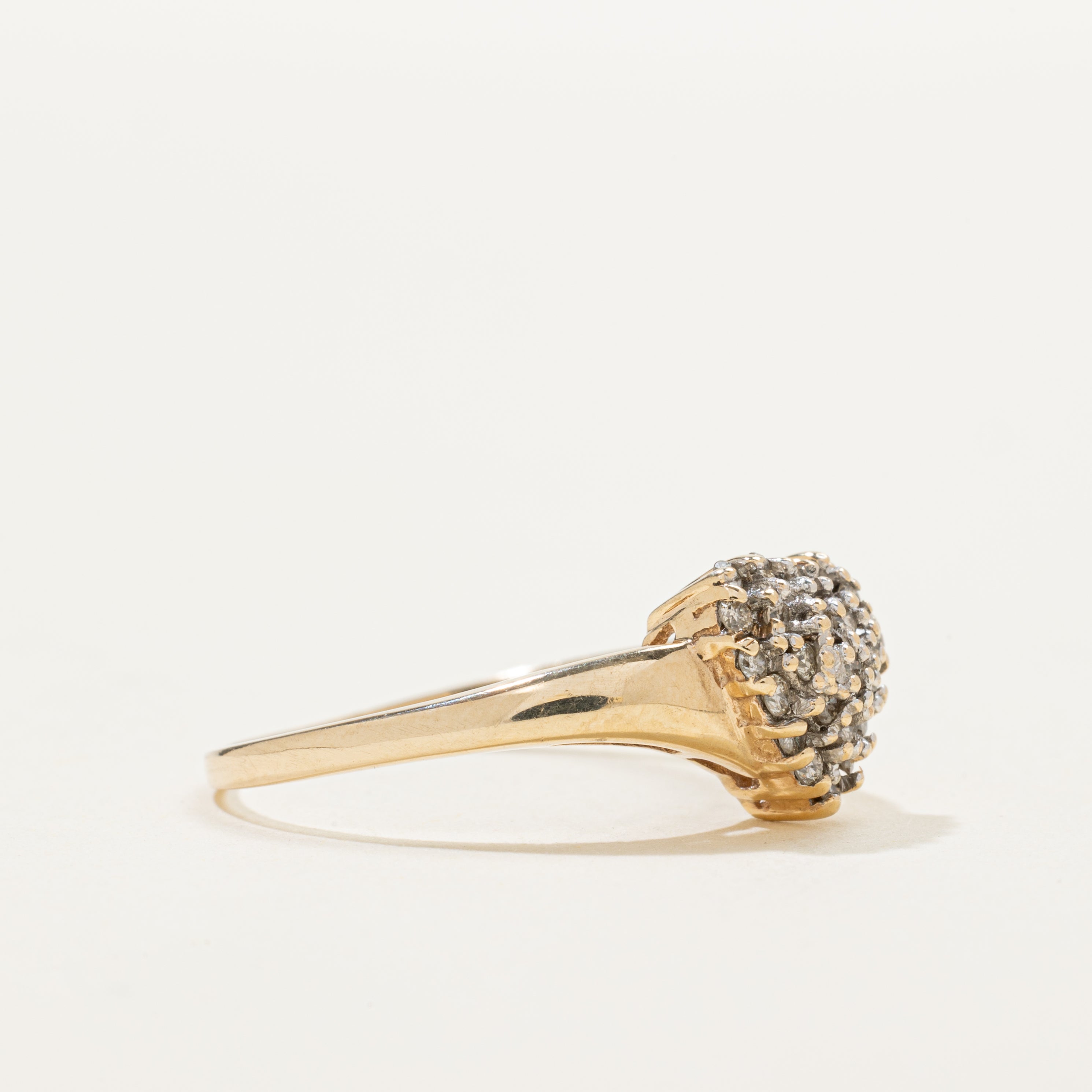 Sheffield Hallmarked Pave Set Diamond Cluster Heart Ring | 0.25ct | SZ 8.75