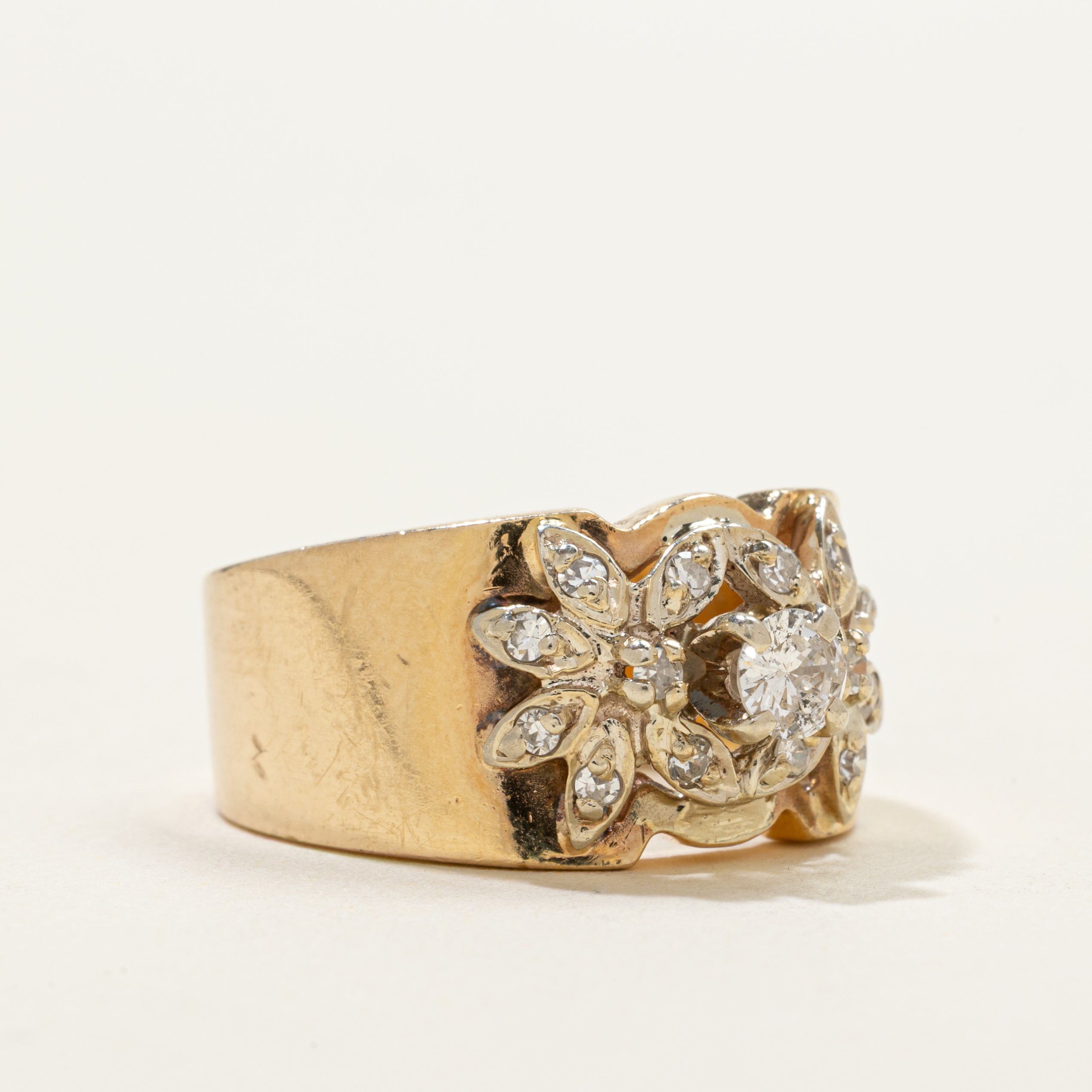 Diamond Leaf Design Ring | 0.34ctw | SZ 6.25