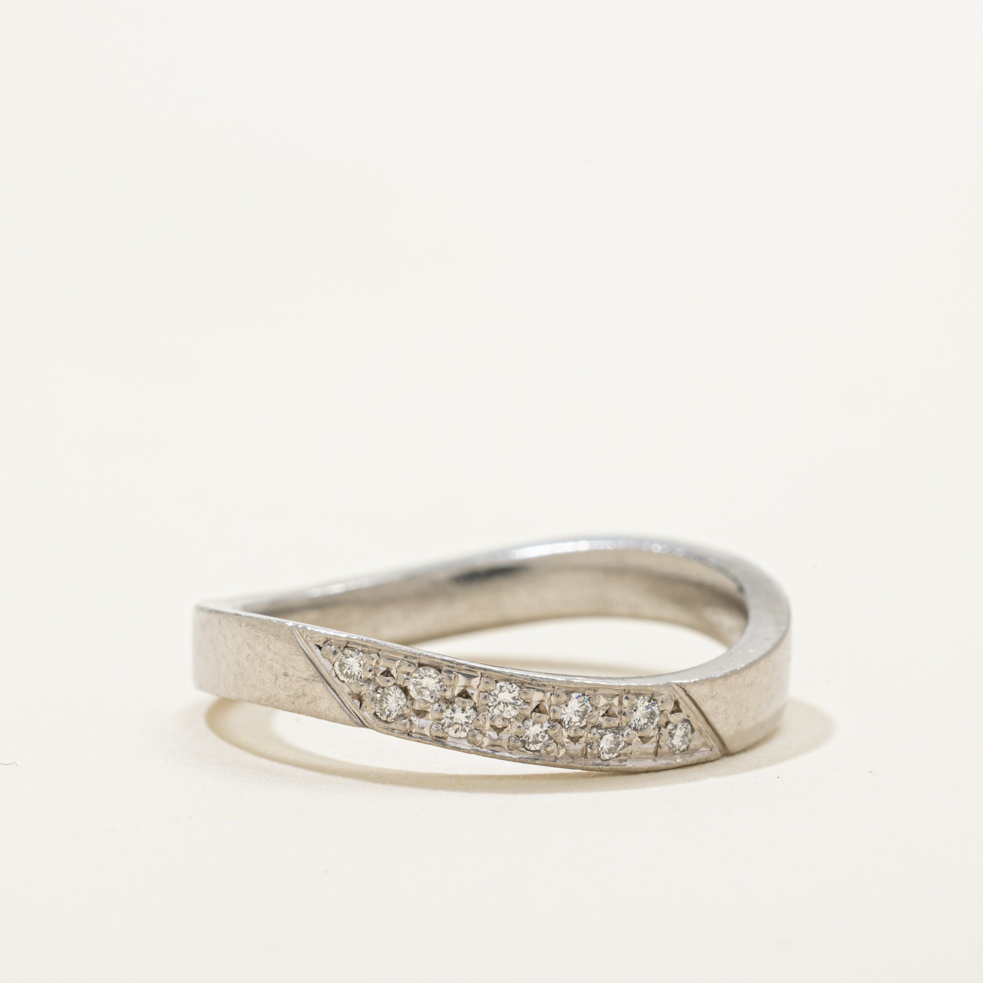 Pave Set Diamond Wave Band | 0.14ct | SZ 6