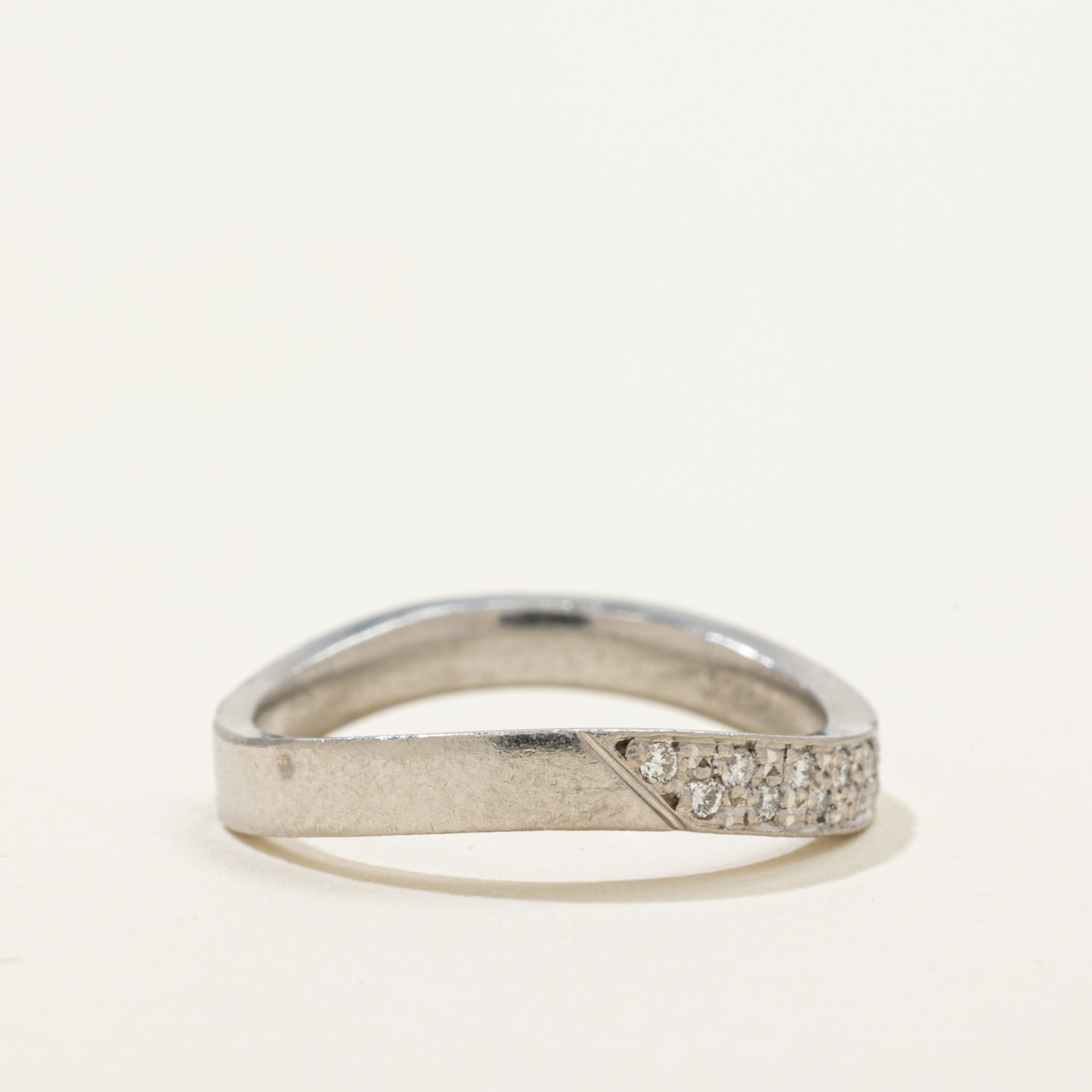 Pave Set Diamond Wave Band | 0.14ct | SZ 6