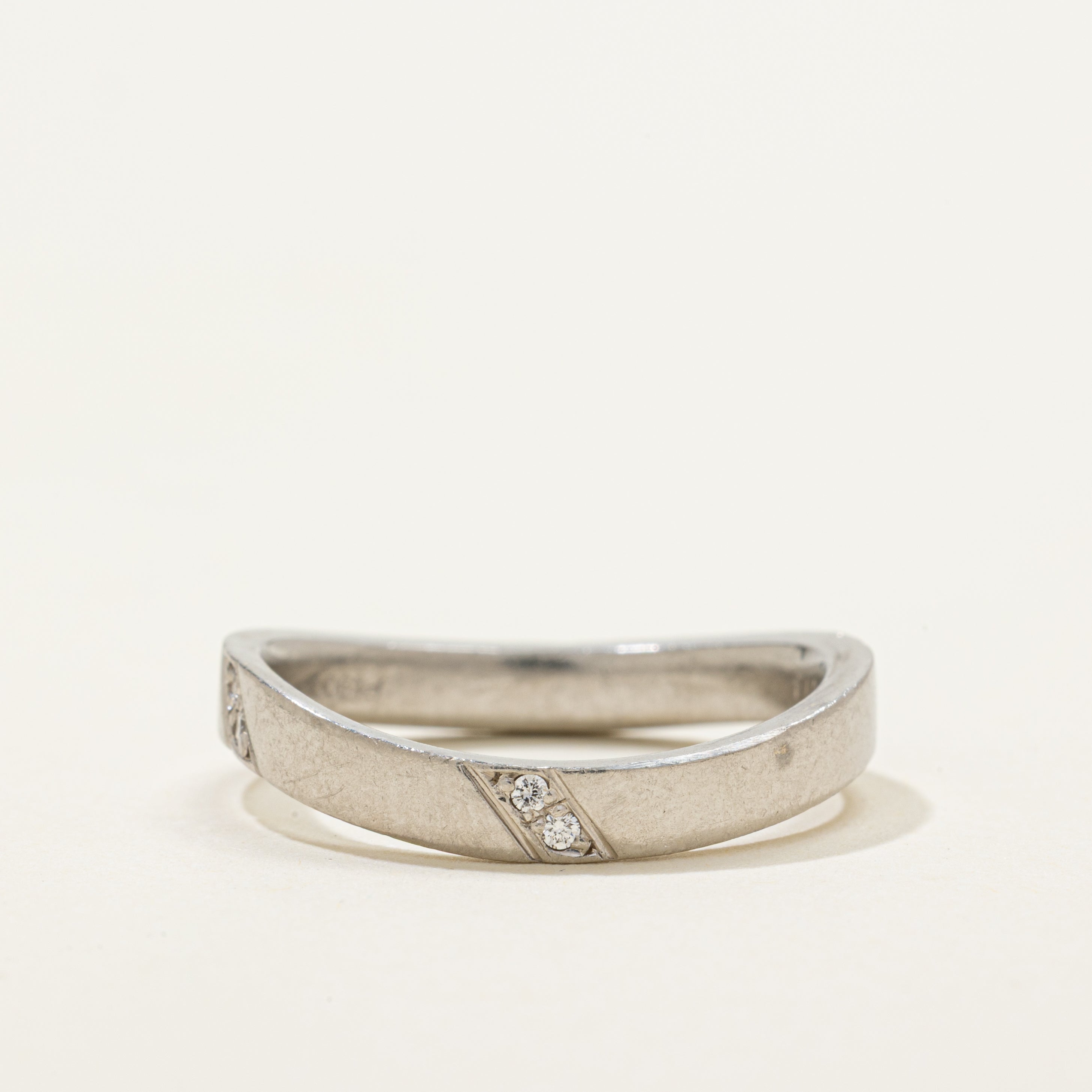 Pave Set Diamond Wave Band | 0.14ct | SZ 6