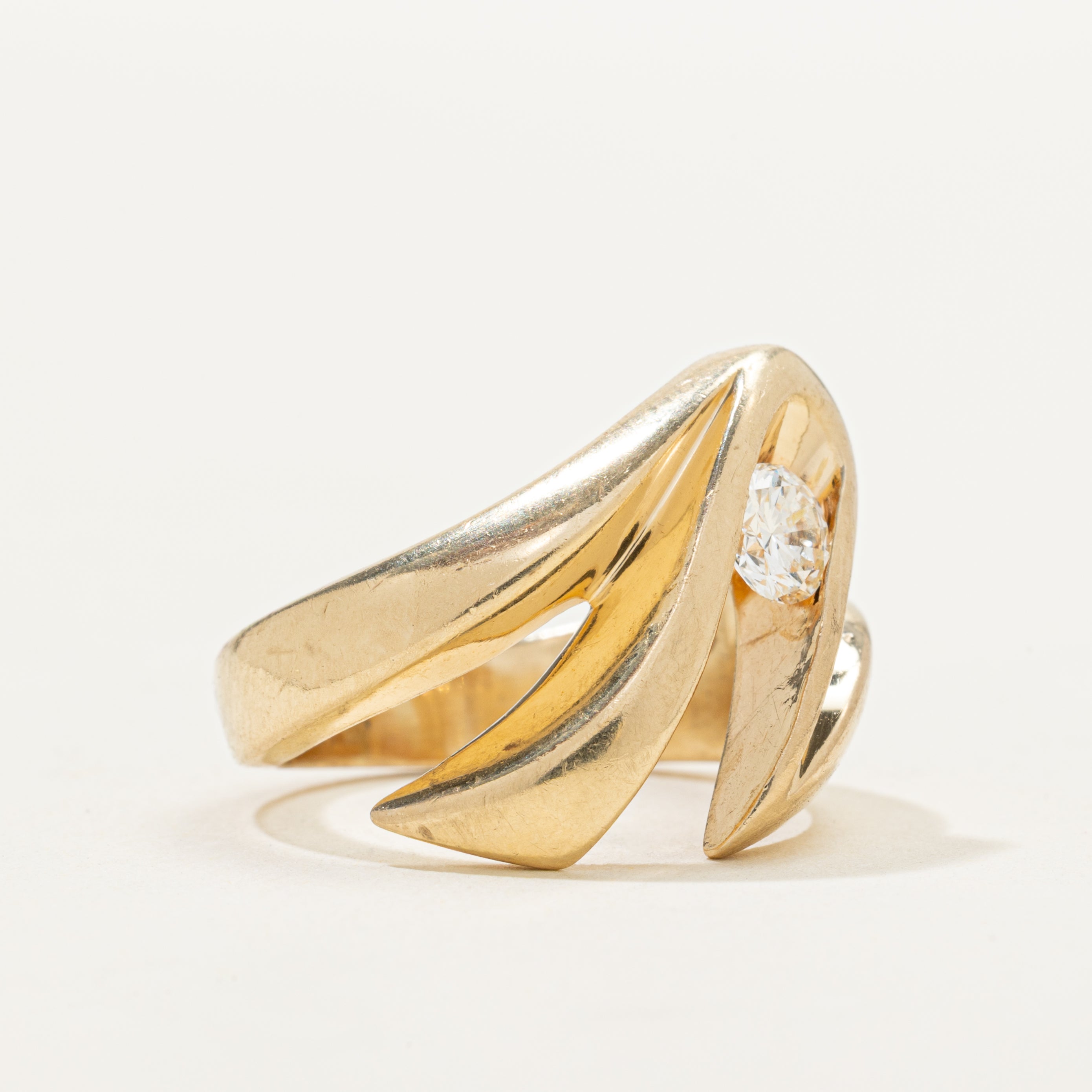 Channel Set Diamond Abstract Ring | 0.36ct | SZ 6