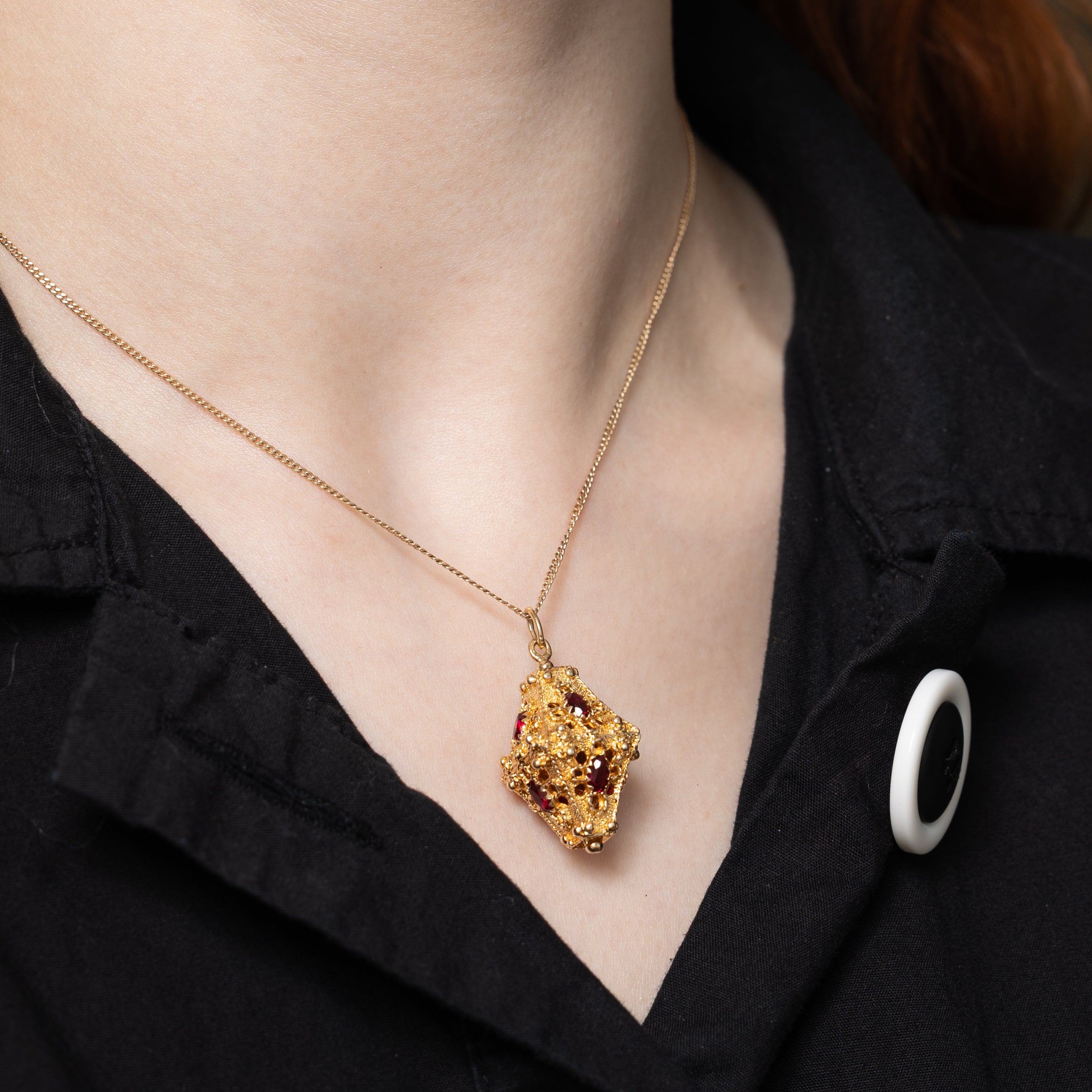 Synthetic Ruby Ornate Charm | 2.00ctw