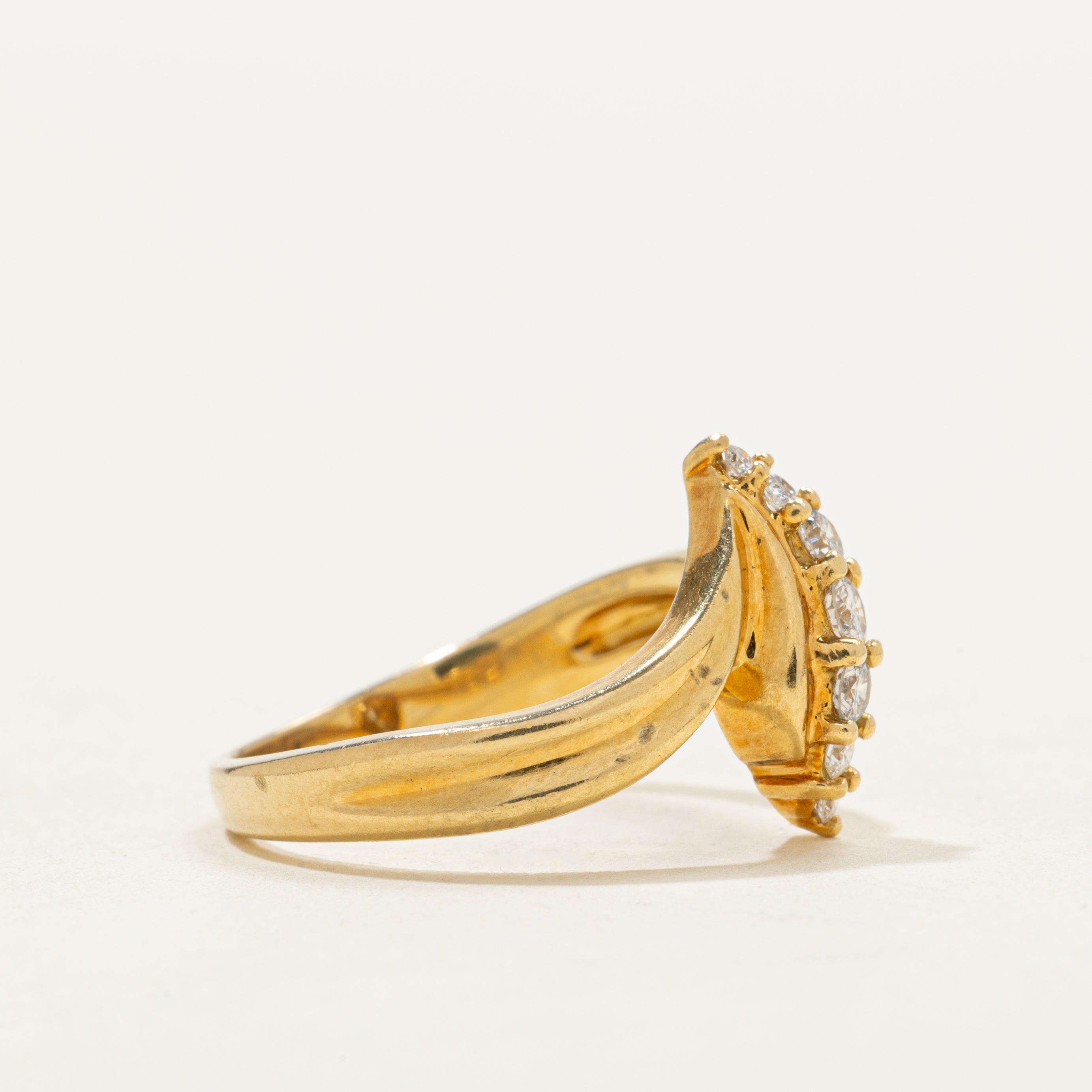 18k Diamond Waterfall Bypass Ring | 0.22ctw | SZ 6.5