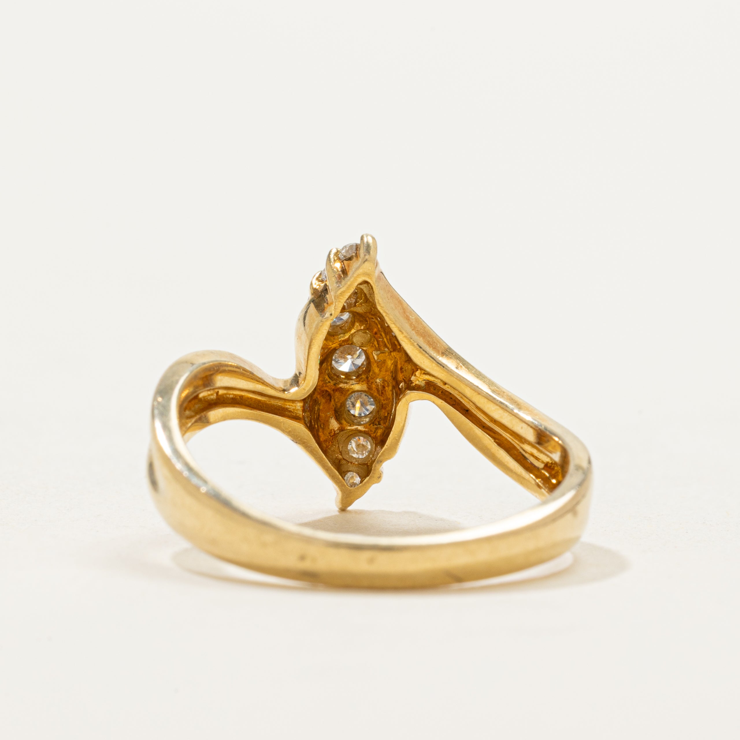 18k Diamond Waterfall Bypass Ring | 0.22ctw | SZ 6.5