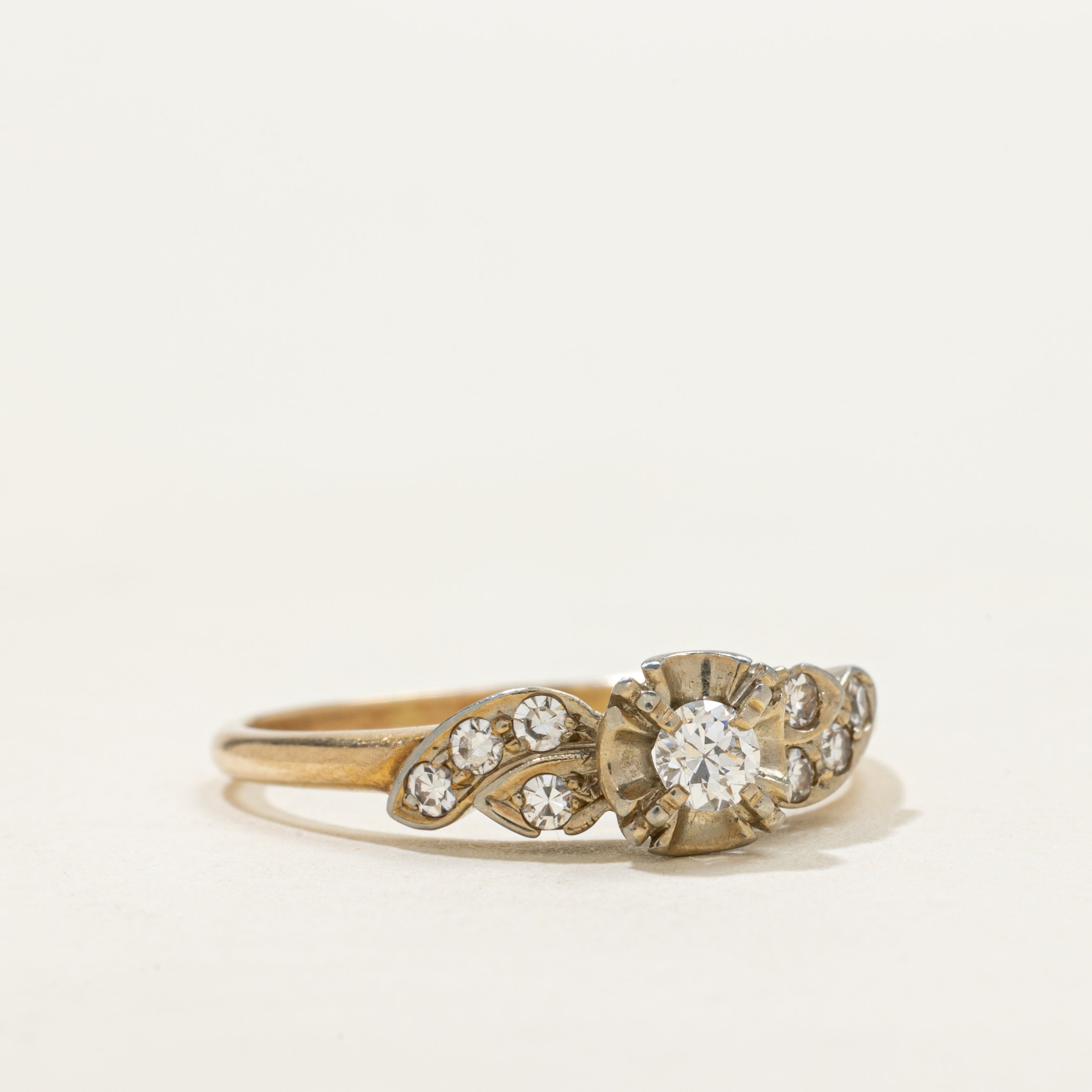'Birks' Two Tone Diamond Illusion Set Ring | 0.26ctw | SZ 8