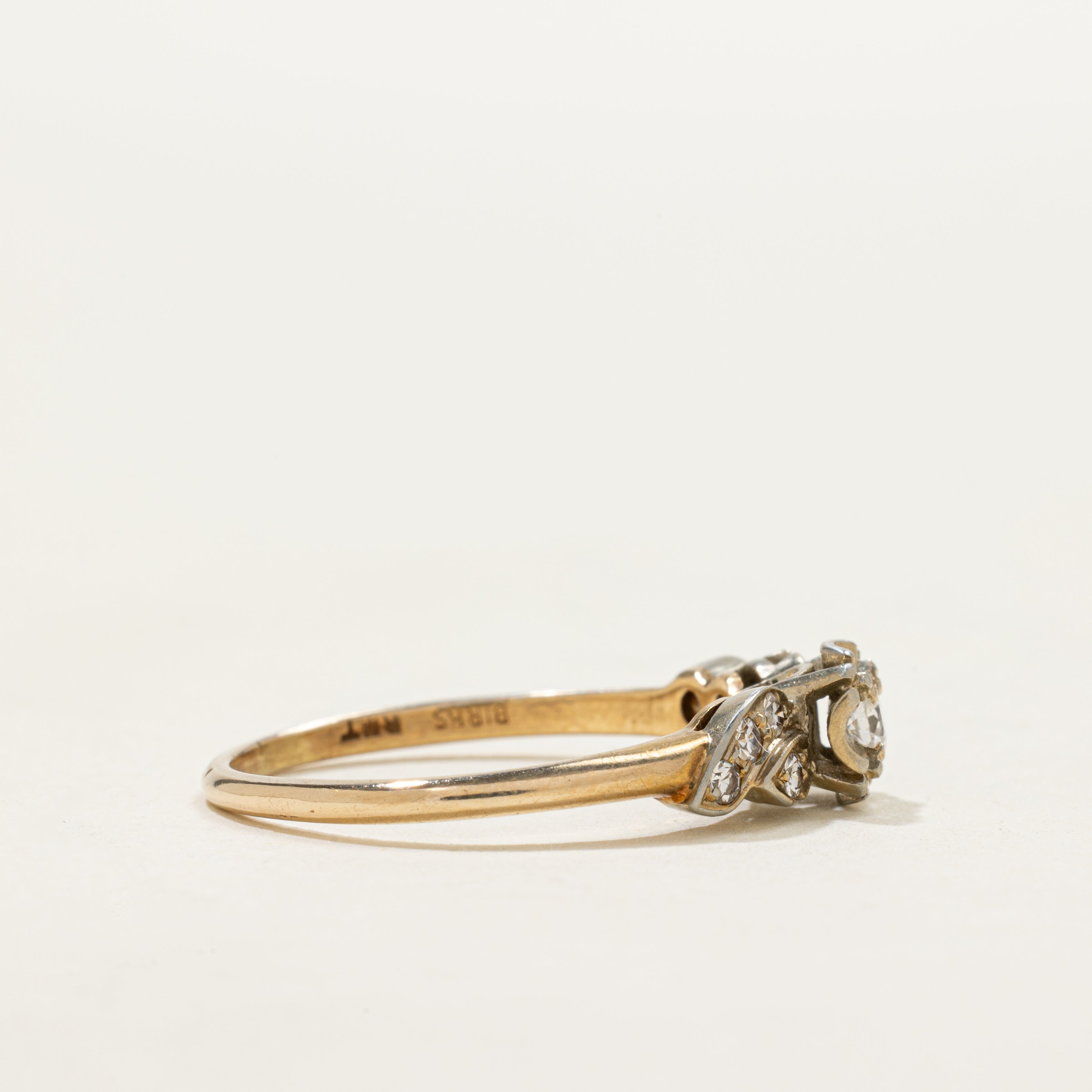 'Birks' Two Tone Diamond Illusion Set Ring | 0.26ctw | SZ 8
