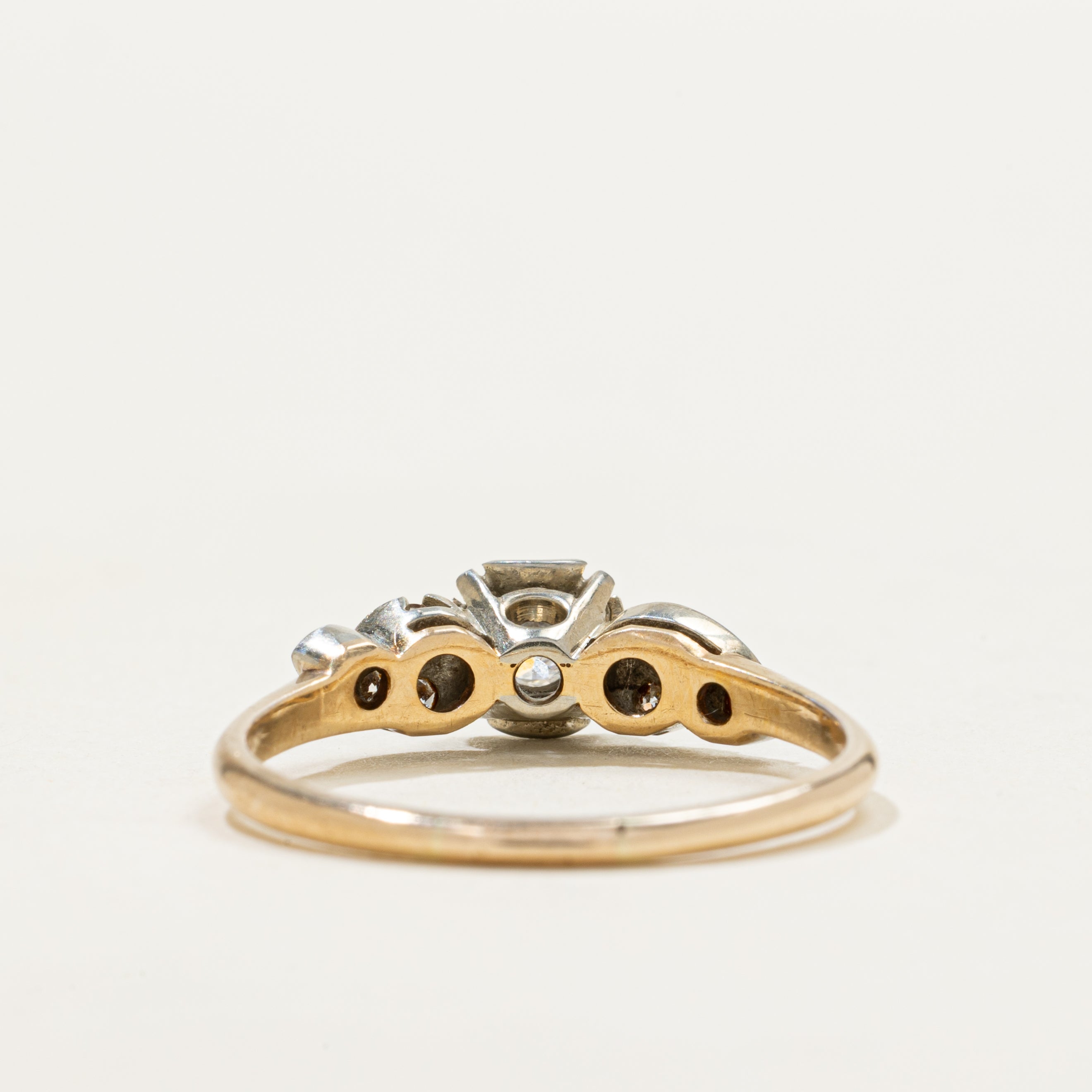 'Birks' Two Tone Diamond Illusion Set Ring | 0.26ctw | SZ 8