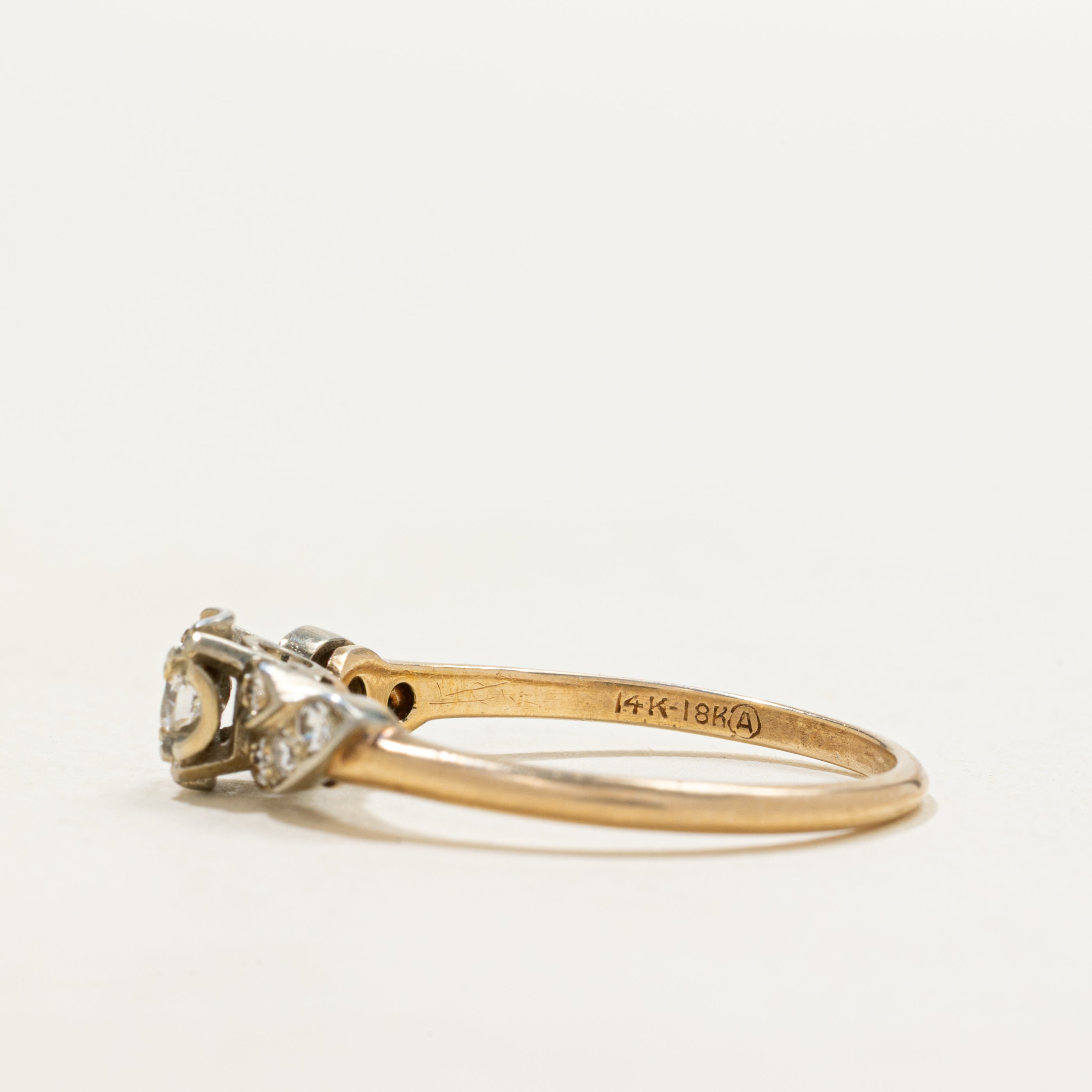 'Birks' Two Tone Diamond Illusion Set Ring | 0.26ctw | SZ 8
