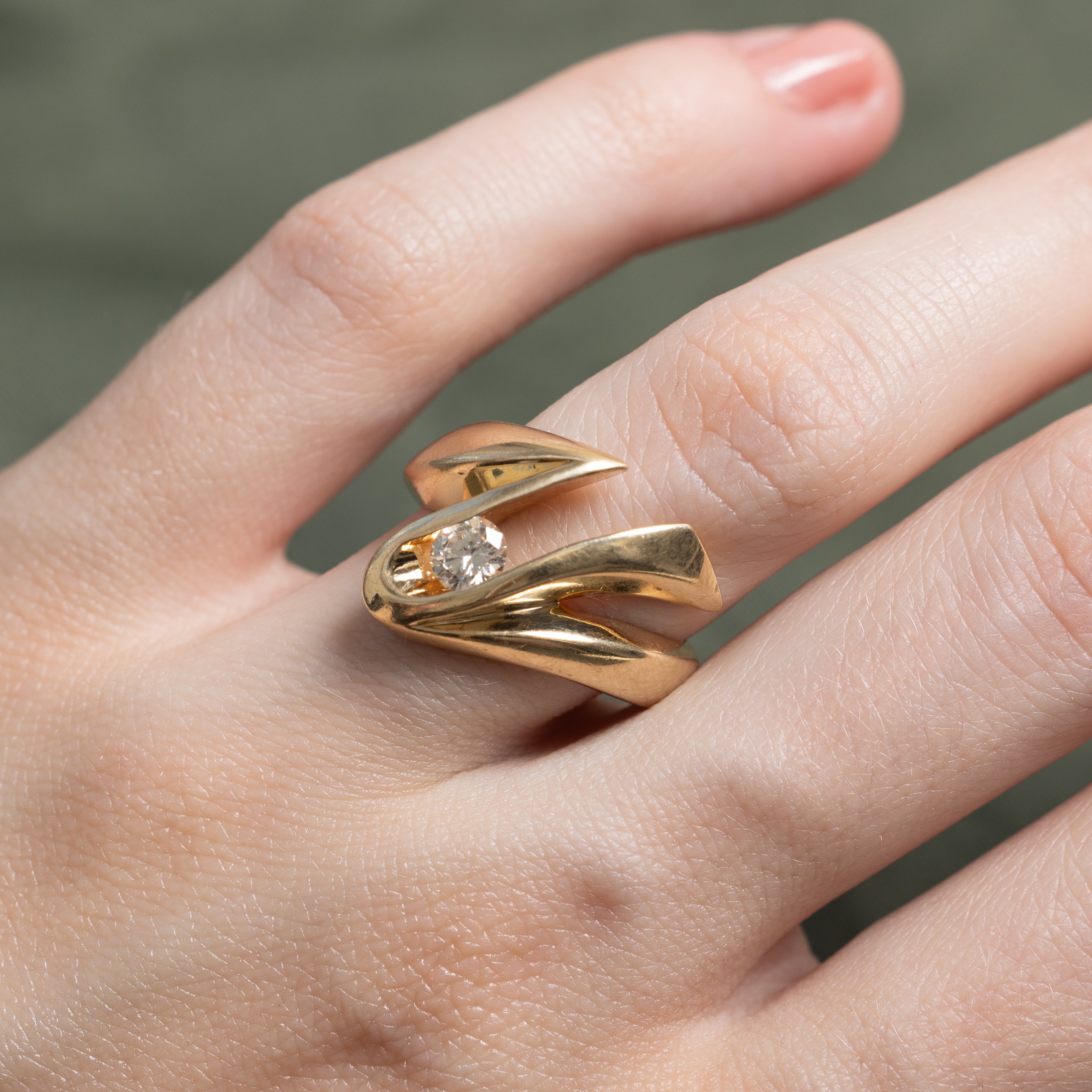 Channel Set Diamond Abstract Ring | 0.36ct | SZ 6