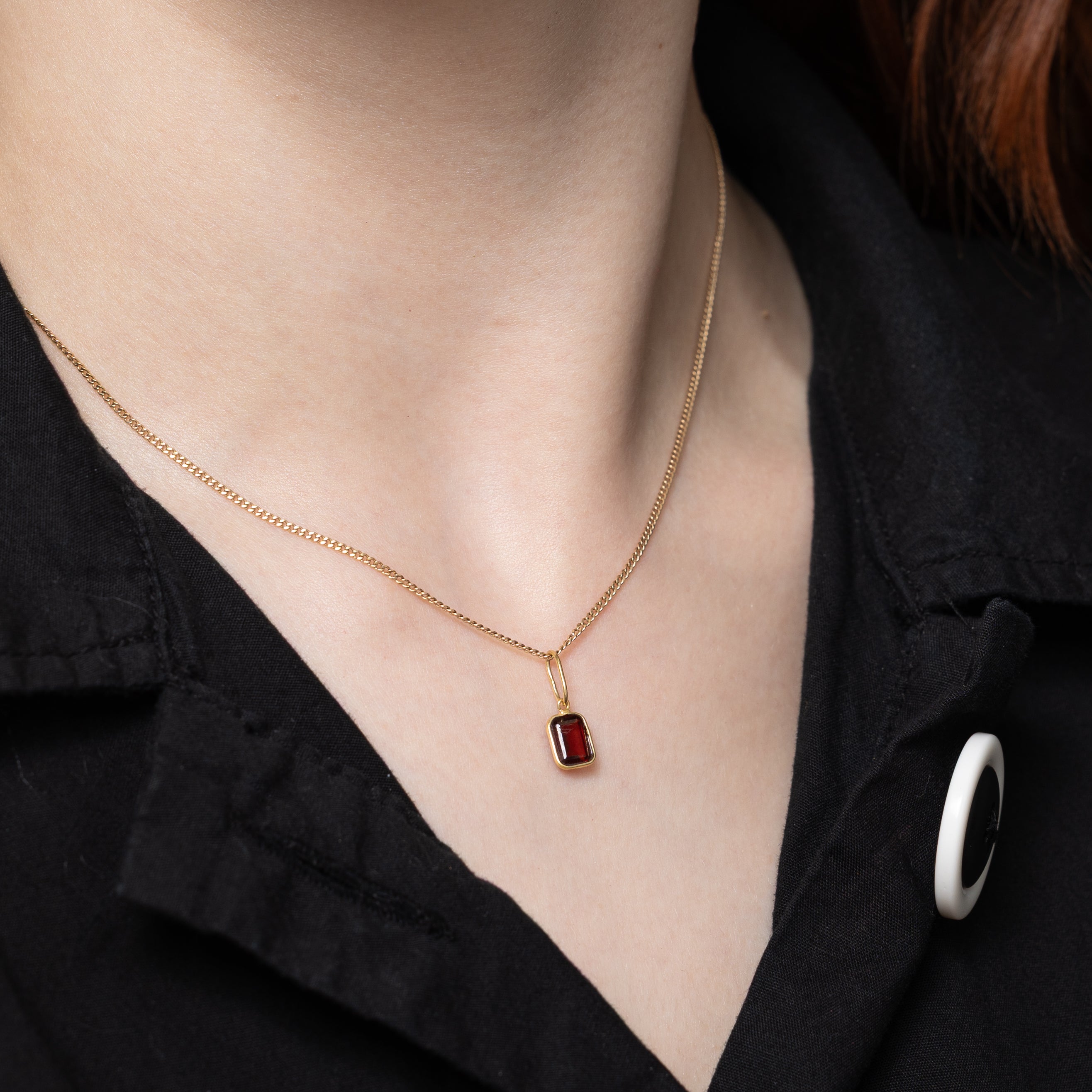 Bezel Set Garnet Charm | 0.89ct