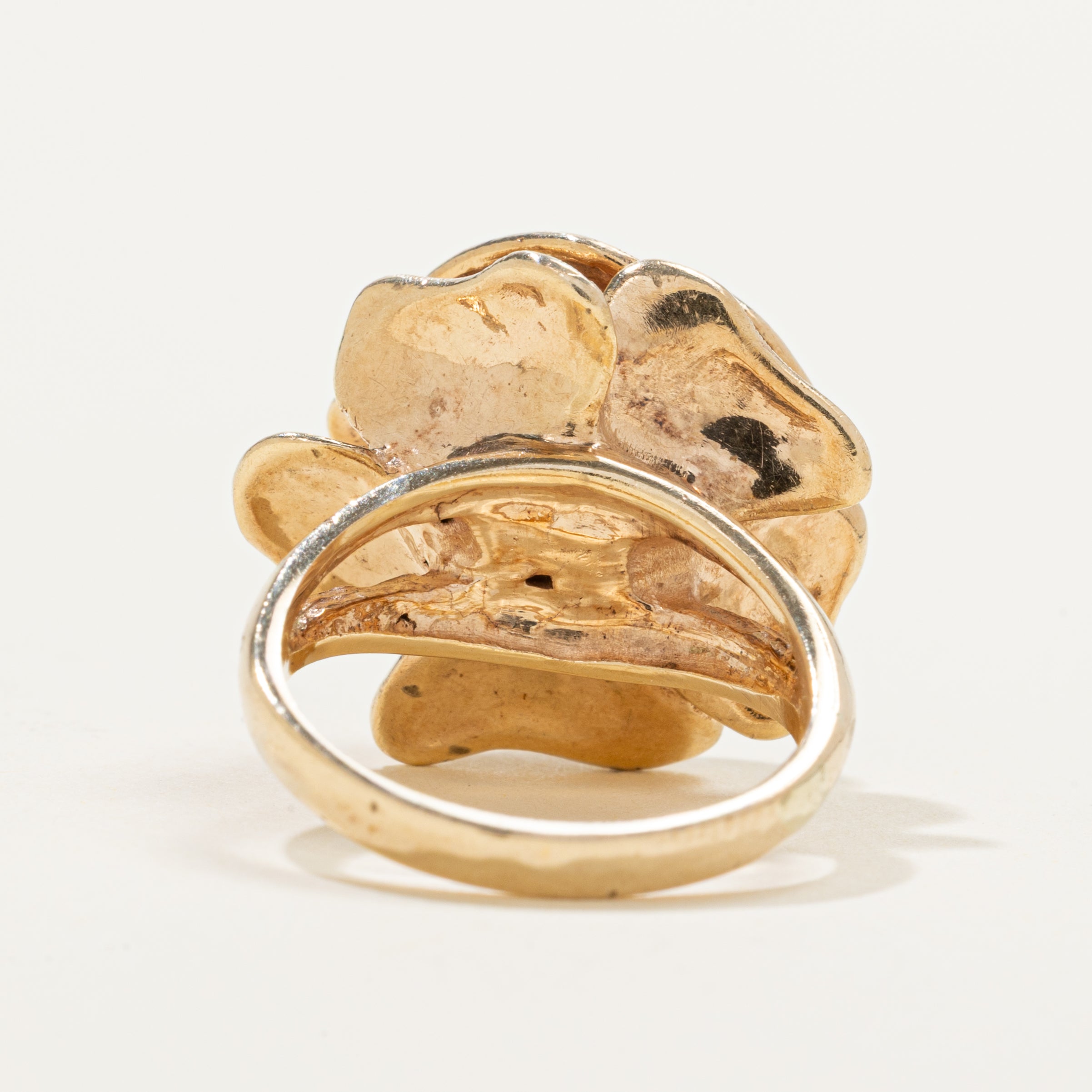 Diamond Textured Rose Cocktail Ring | 0.08ct | SZ 5