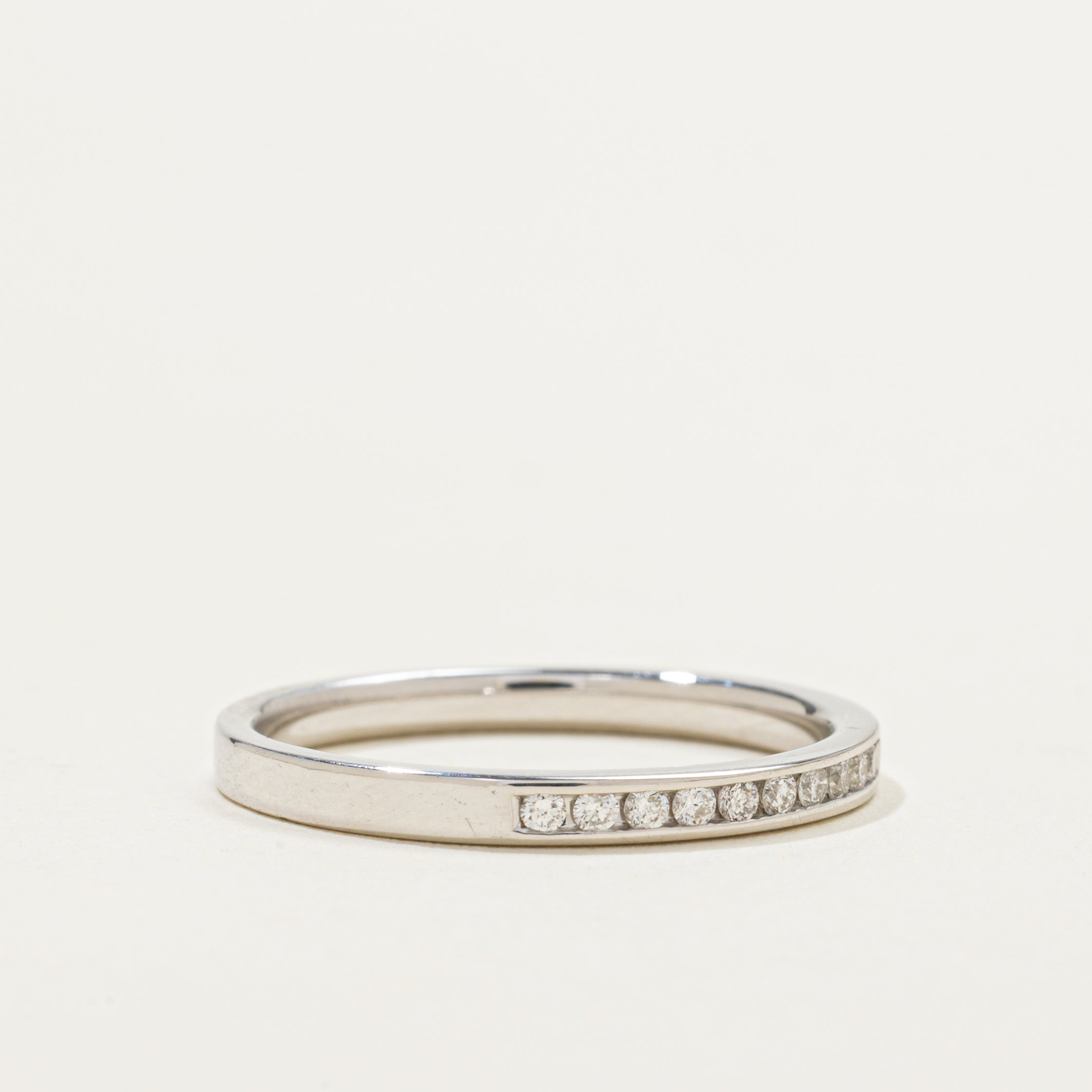 White Gold Channel Set Diamond Band | 0.10ct | 2.10mm | SZ 6.5