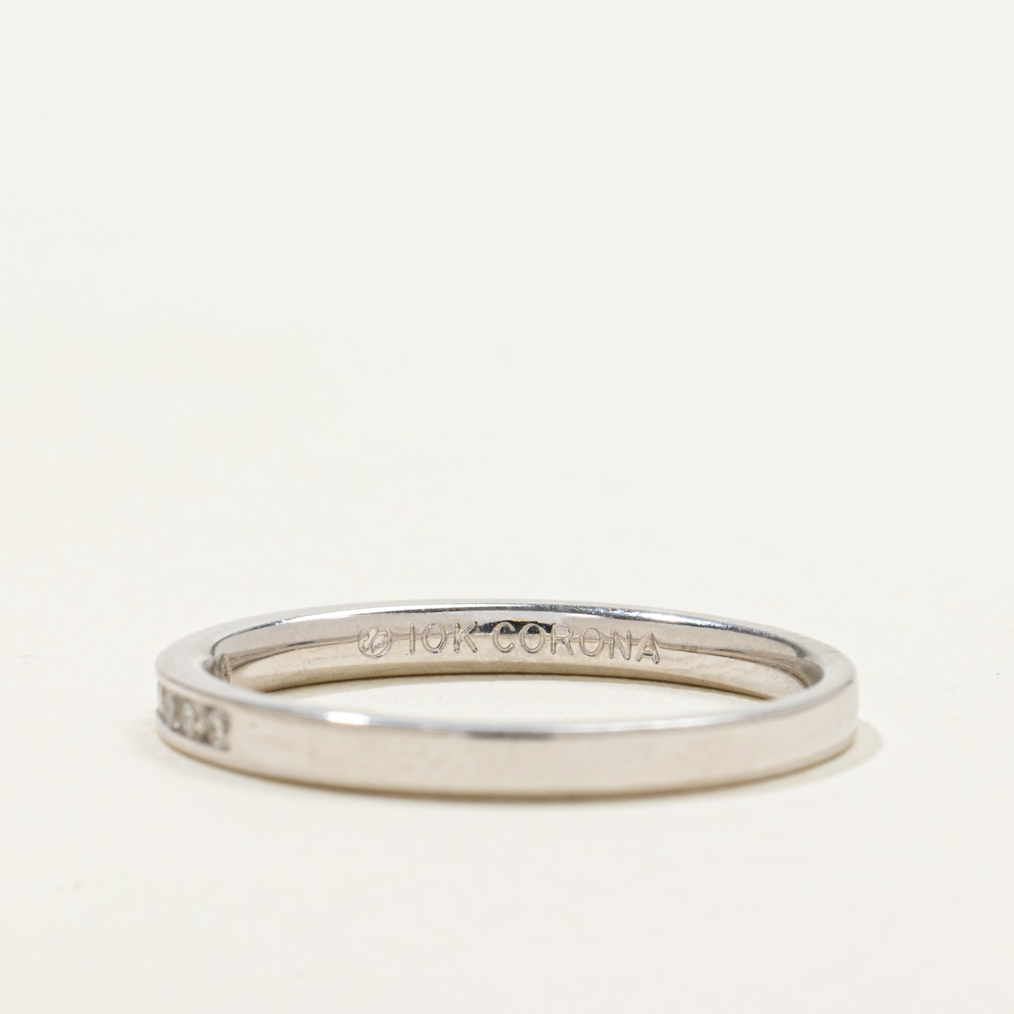 White Gold Channel Set Diamond Band | 0.10ct | 2.10mm | SZ 6.5
