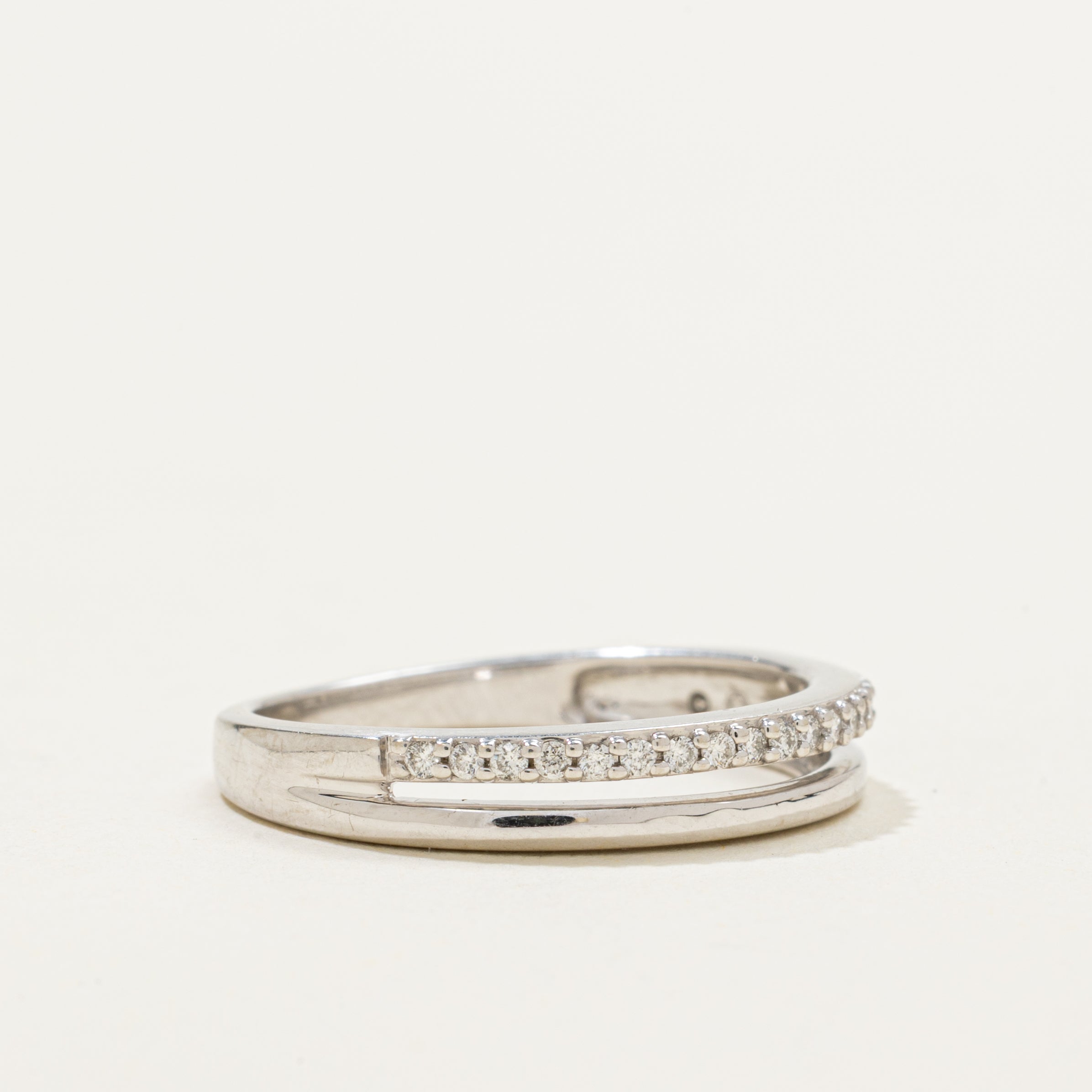 Semi Eternity Diamond Open Shank Ring | 0.10ctw | SZ 7