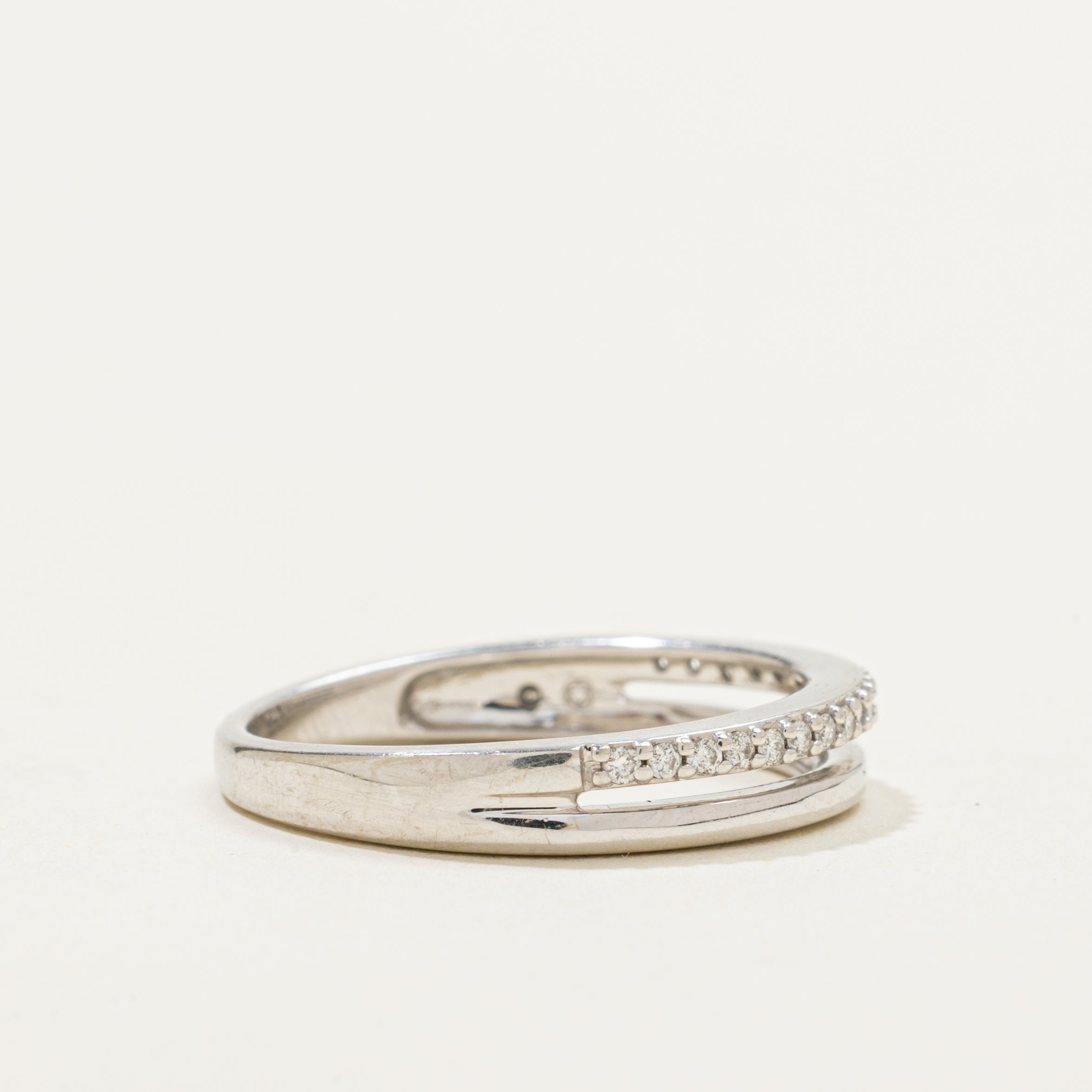 Semi Eternity Diamond Open Shank Ring | 0.10ctw | SZ 7
