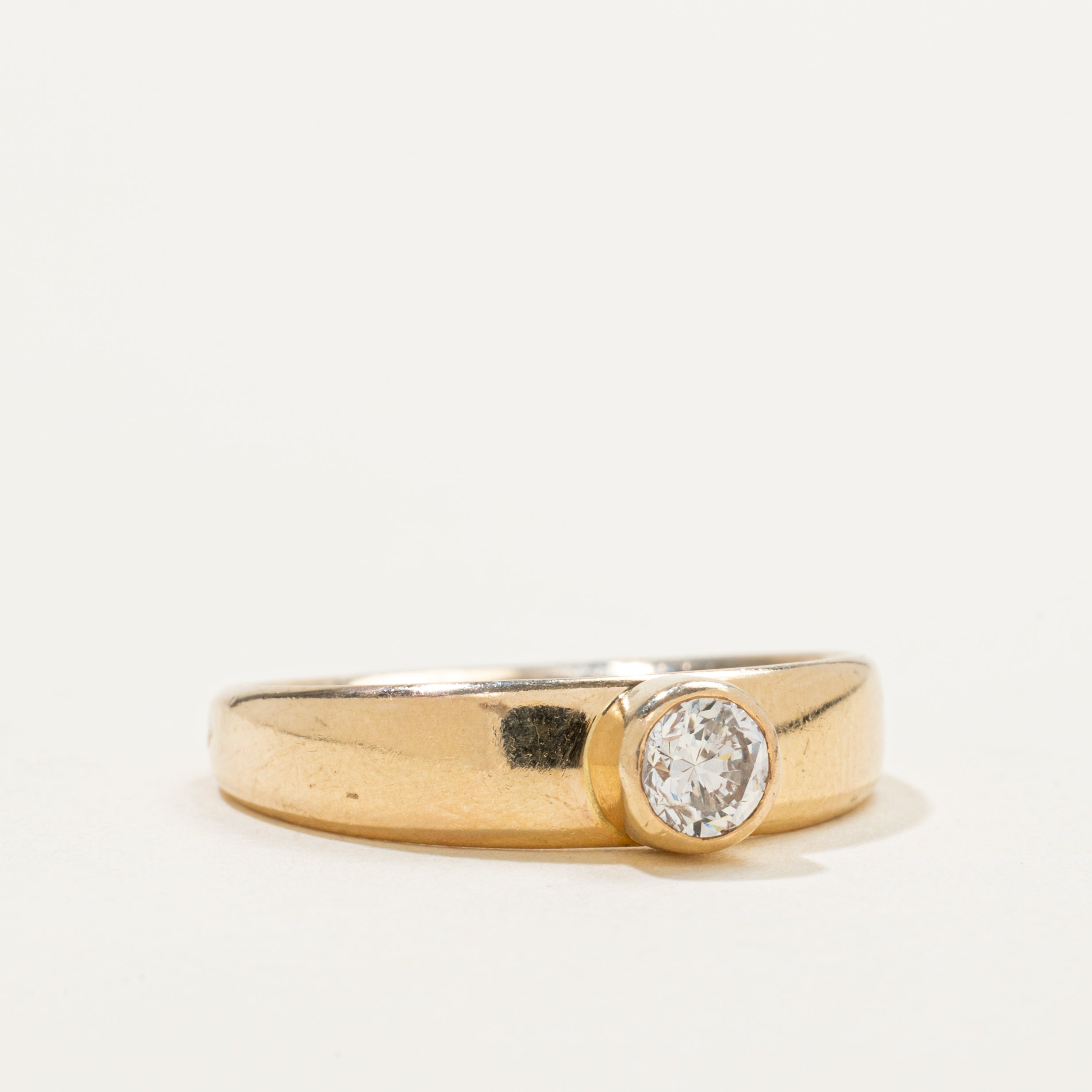Bezel Set Solitaire Diamond Ring | 0.42ct | SZ 8.25