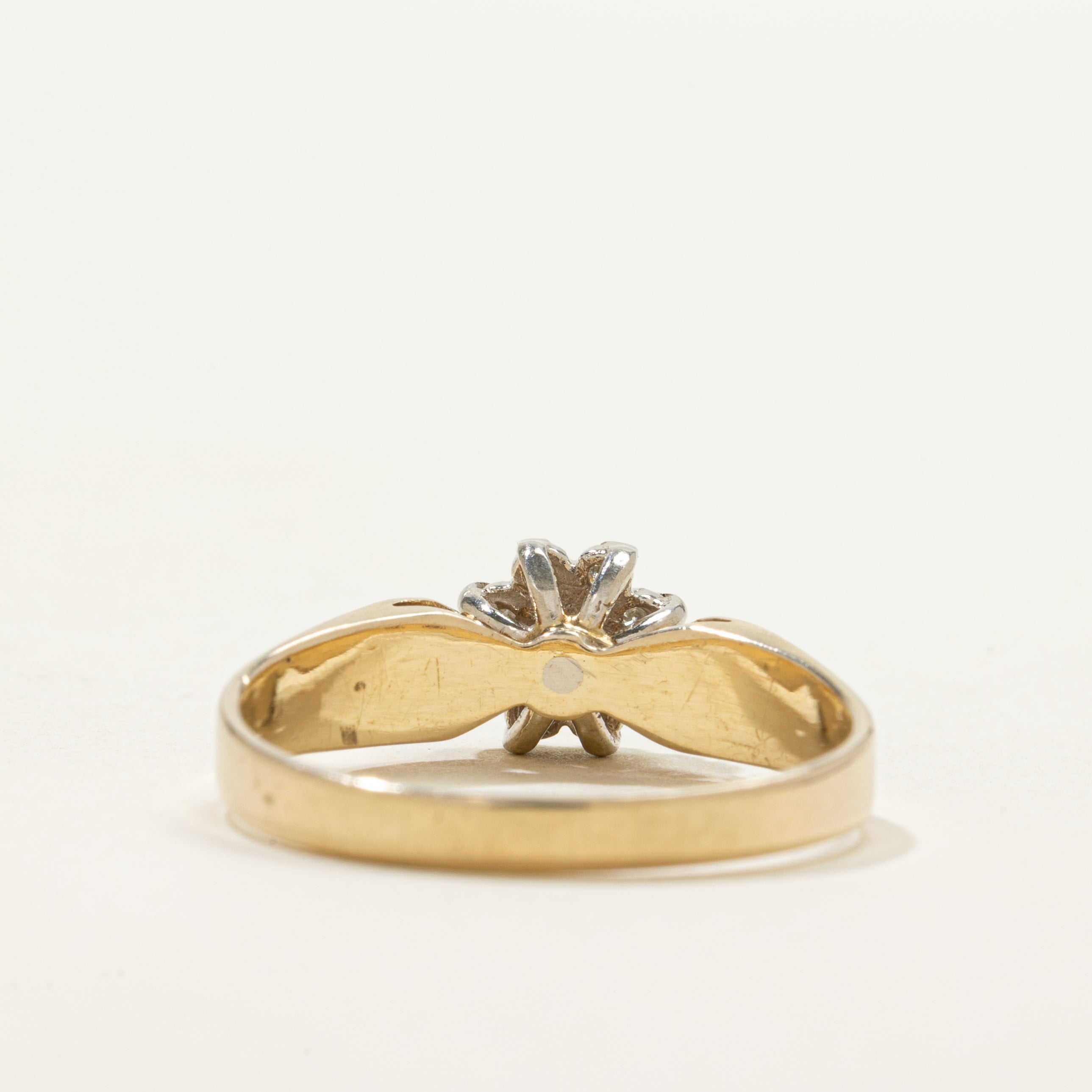 Yellow Gold Diamond Petal Ring | 0.20ctw | SZ 9