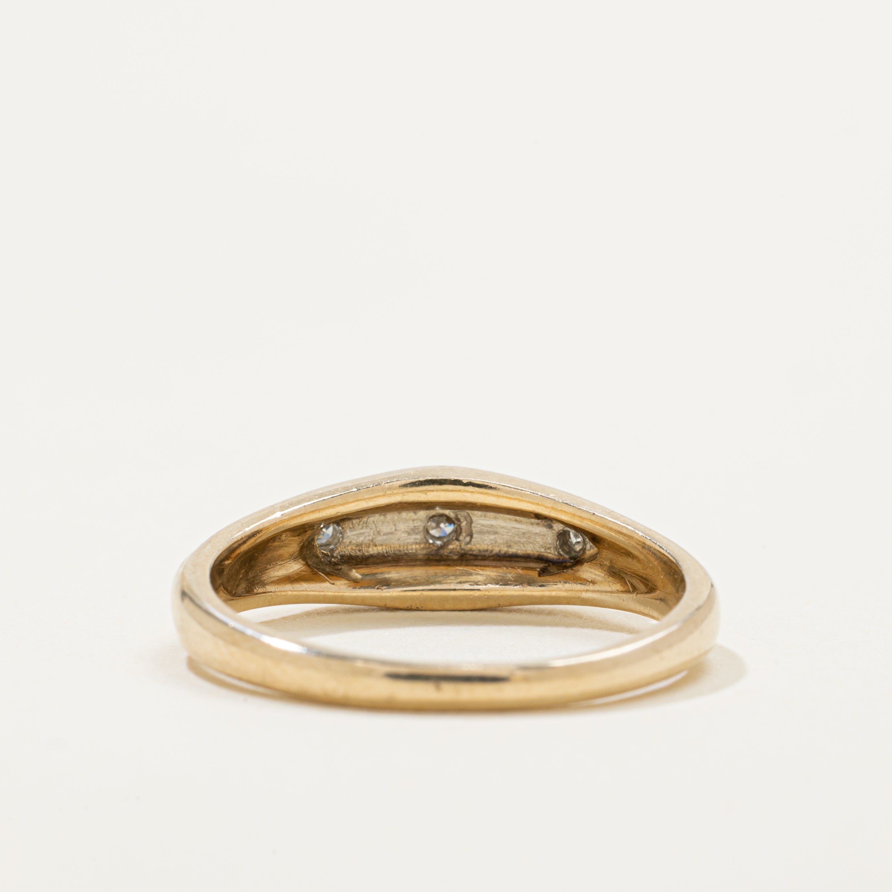 Bague bicolore en diamant | 0,03 ct | Taille 5,75