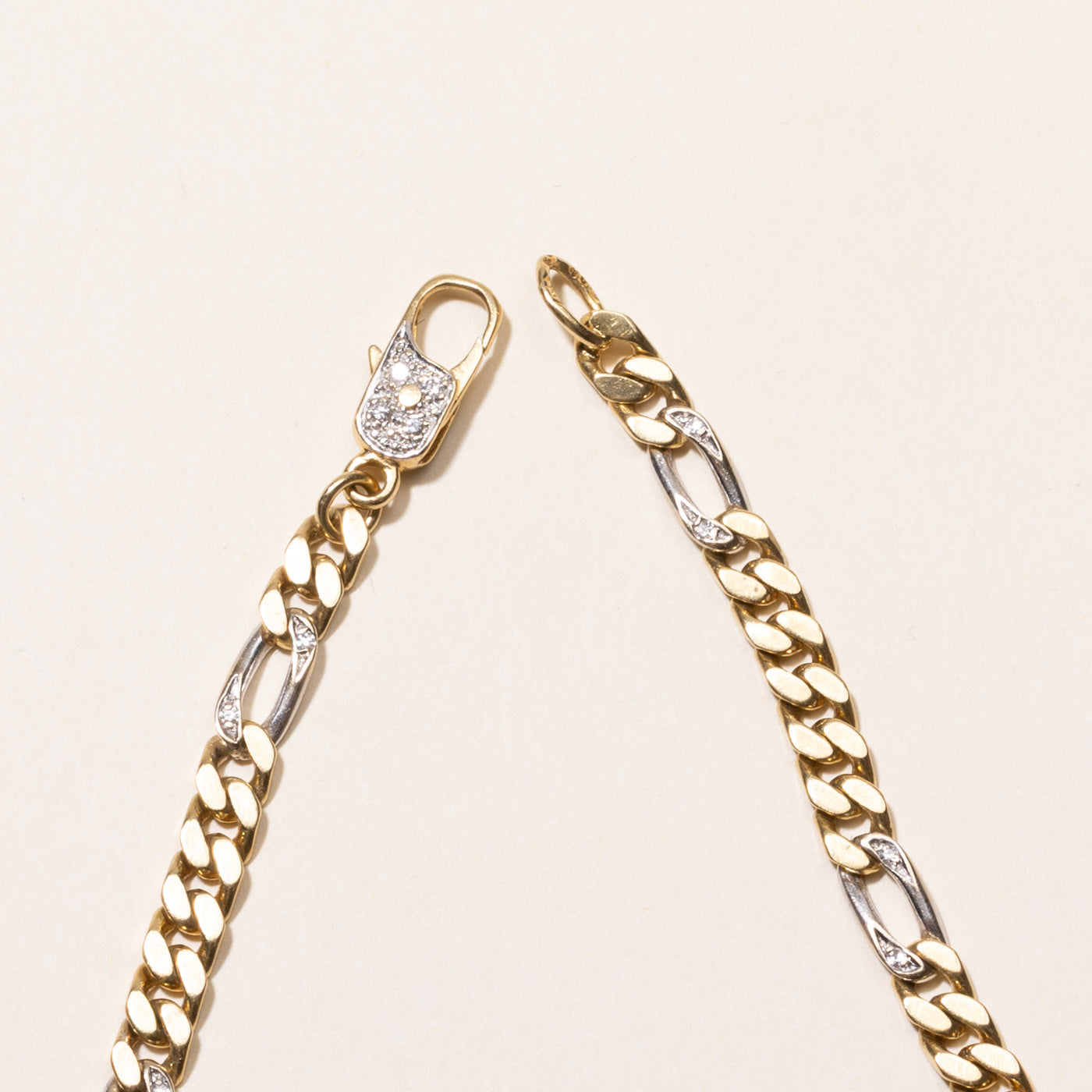 Diamond Figaro Chain Bracelet | 0.20ctw | 7.5"