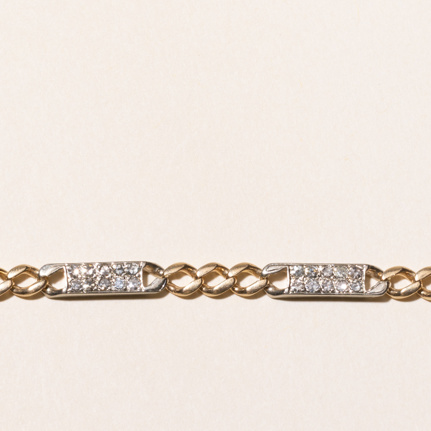 Pavé Set Diamond Bar Curb Link Bracelet | 0.70ctw | 7.75"