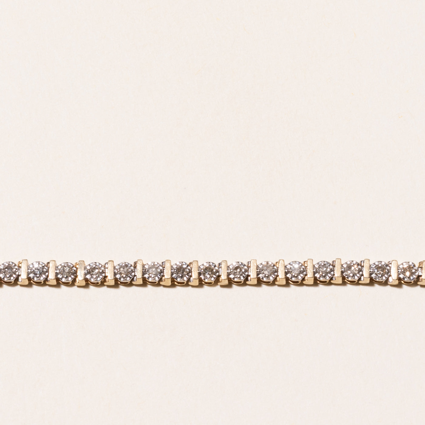 Yellow Gold Bar Tennis Bracelet | 0.96ctw | 7.5"
